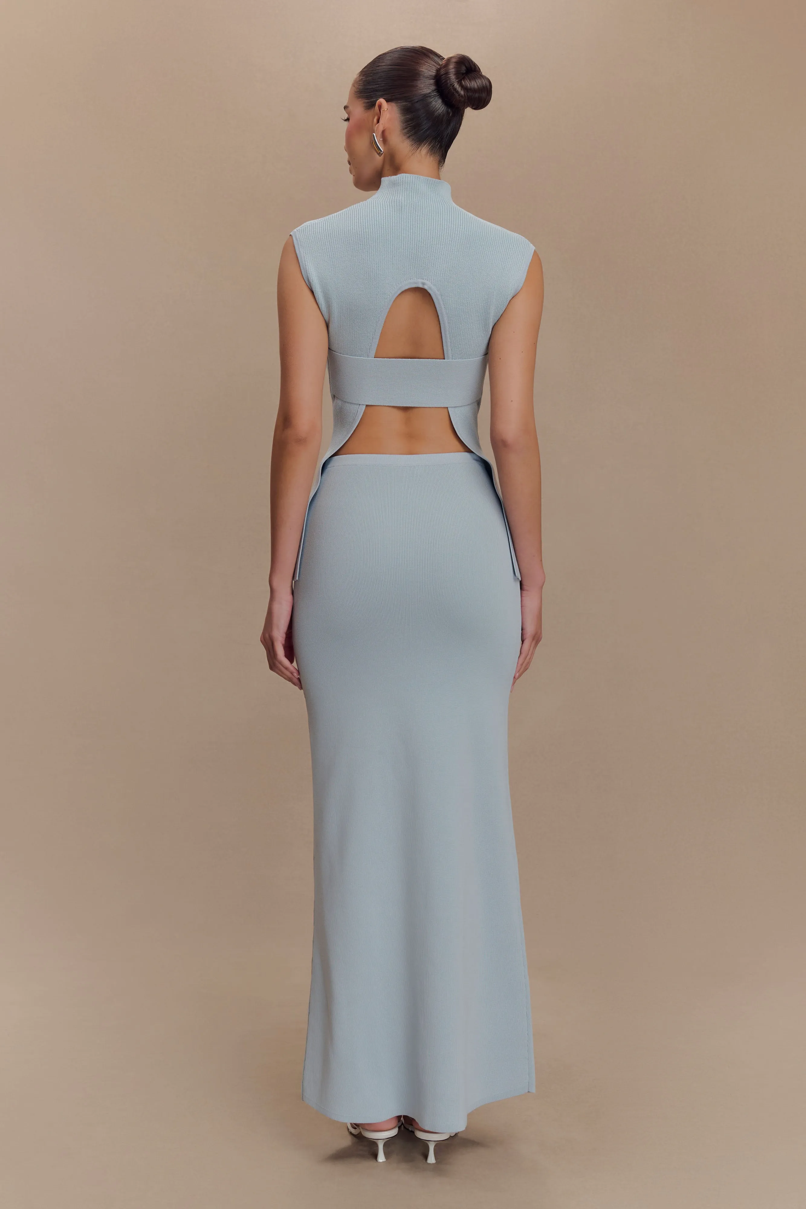 Maxine Knit Maxi Skirt - Light Blue sold by Meshki product image thumbnail 5