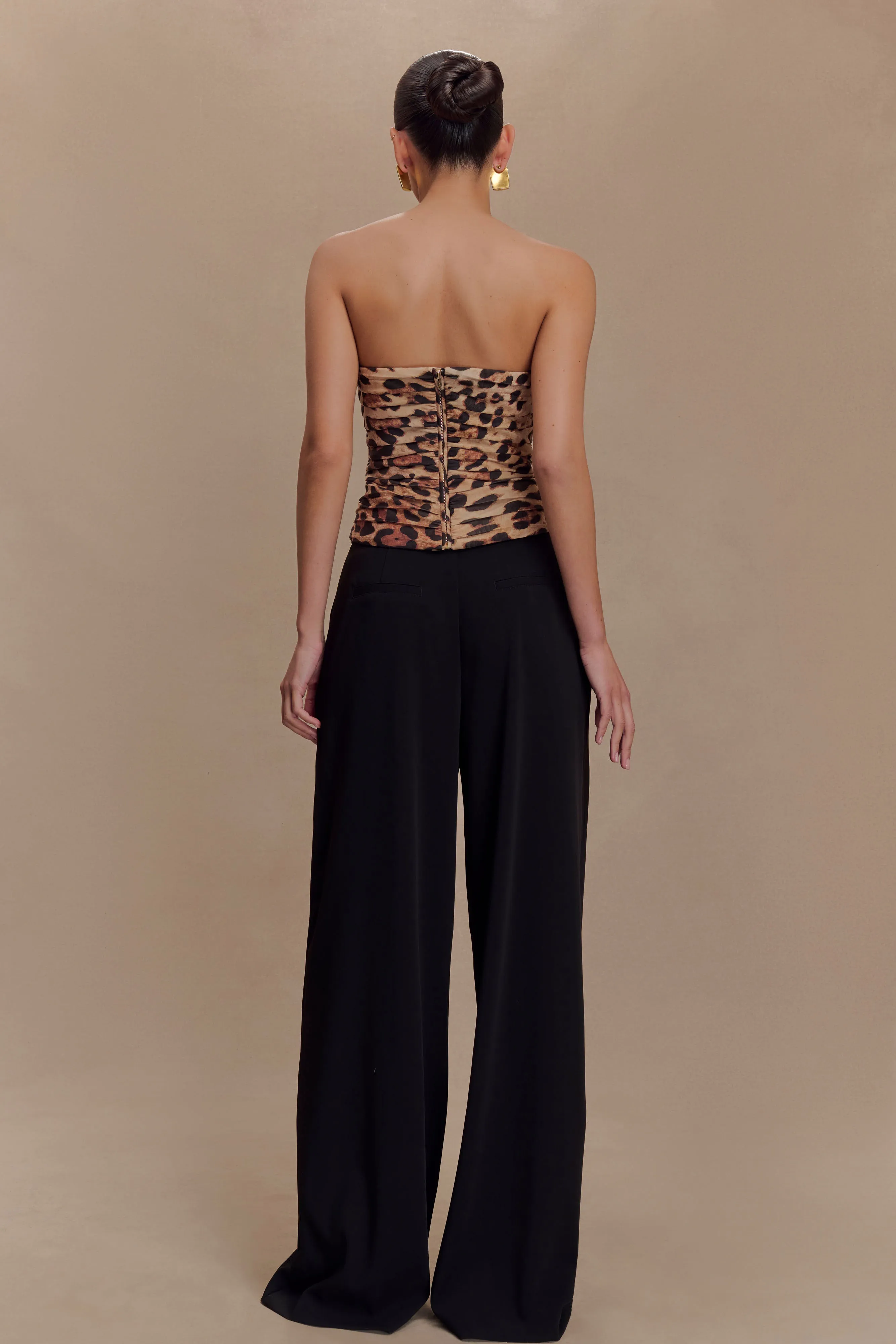 Jacqueline Pleated Wide Leg Pants - Black sold by Meshki product image thumbnail 2