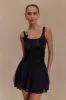 Melanie Mesh Mini Dress With Flowers - Black sold by Meshki