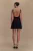 Melanie Mesh Mini Dress With Flowers - Black sold by Meshki