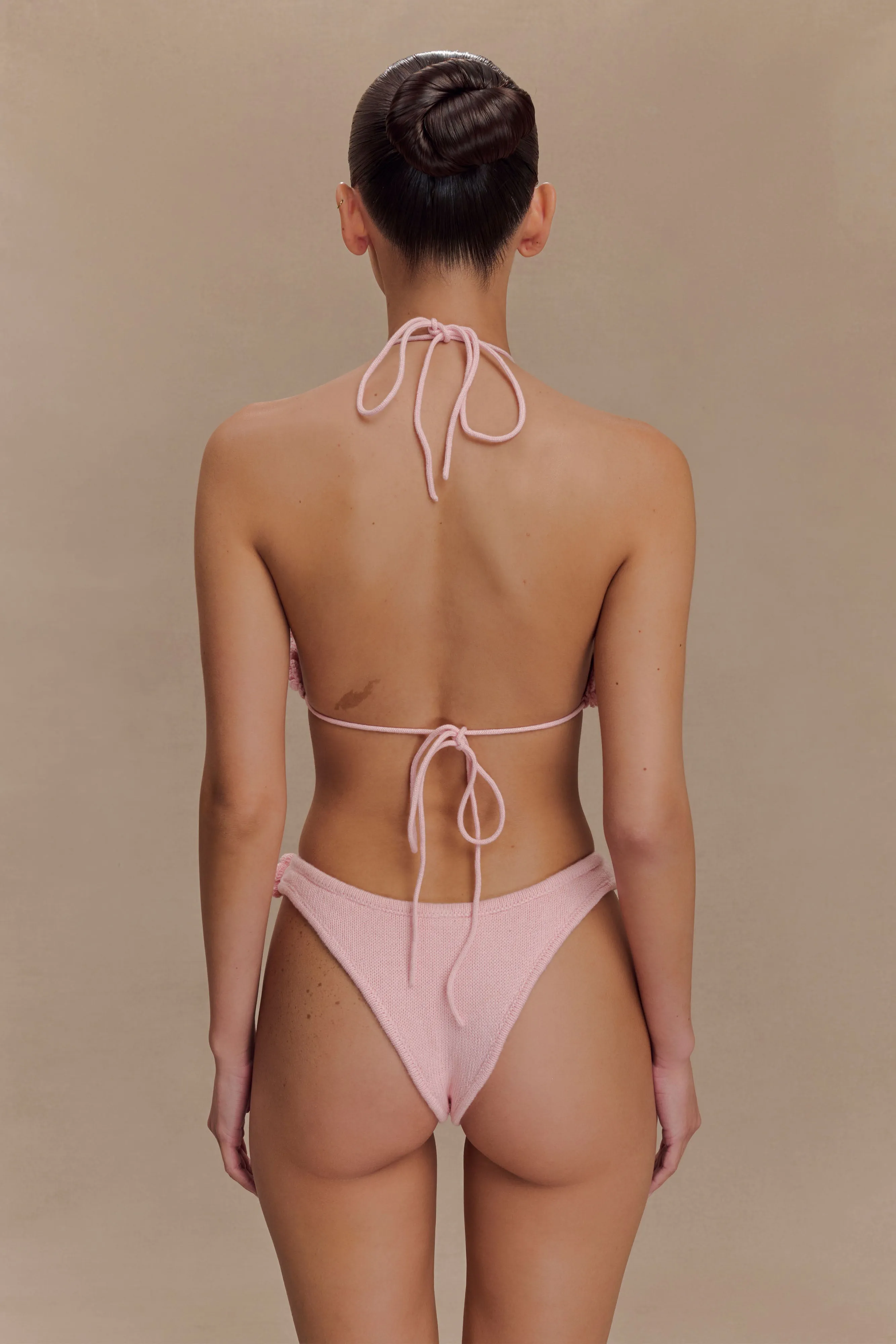 Aesha Floral Crochet Bikini Top - Pale Pink sold by Meshki product image thumbnail 3