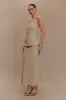 Dora Linen Midi Skirt - Natural sold by Meshki