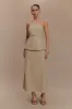 Dora Linen Midi Skirt - Natural sold by Meshki