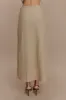 Dora Linen Midi Skirt - Natural sold by Meshki
