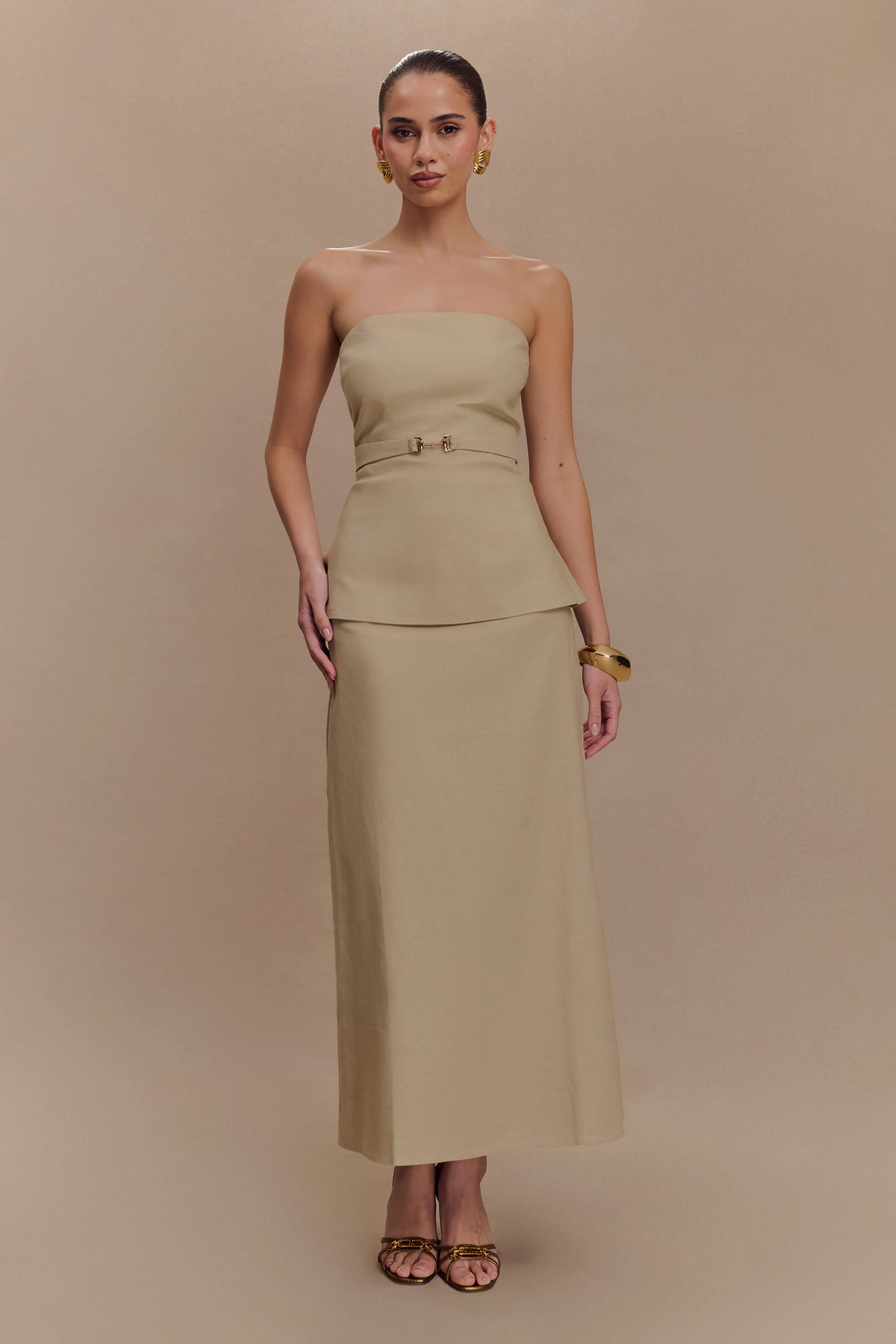 Dora Strapless Linen Top - Natural sold by Meshki product image thumbnail 5