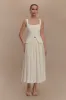 Sunny Pleated Midi Skirt - Ivory sold by Meshki