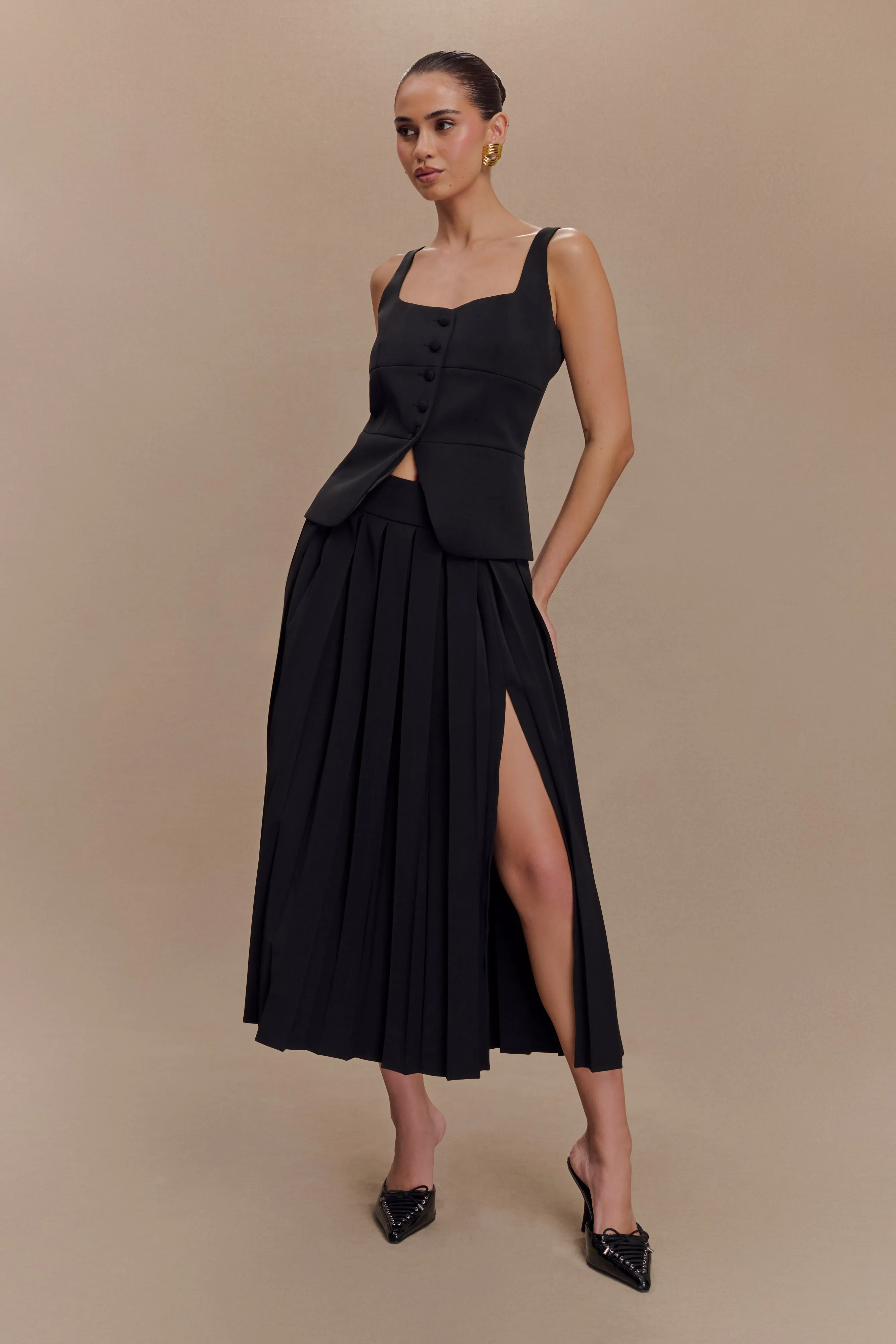 Sunny Suiting Peplum Top - Black sold by Meshki product image thumbnail 3