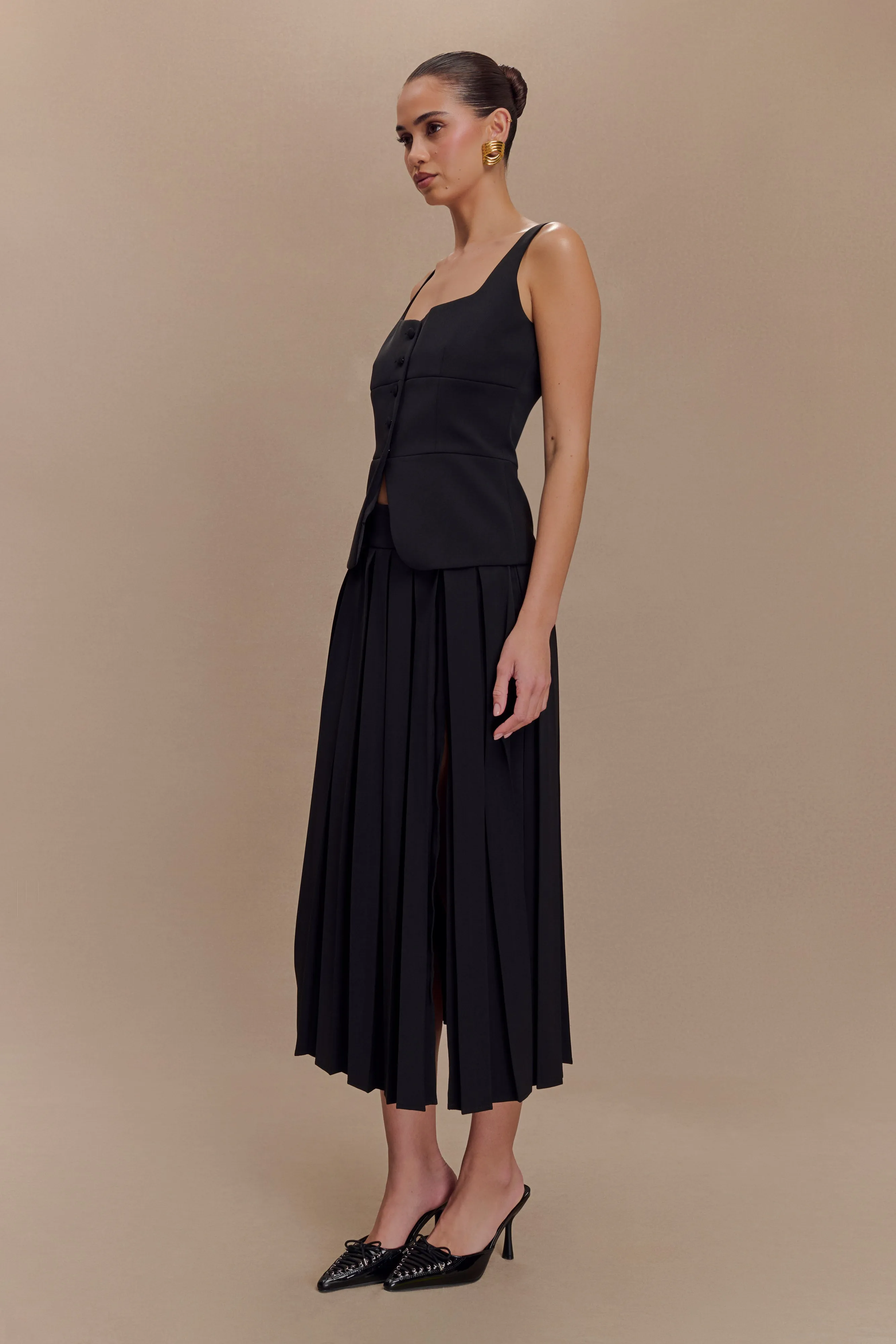 Sunny Suiting Peplum Top - Black sold by Meshki product image thumbnail 4