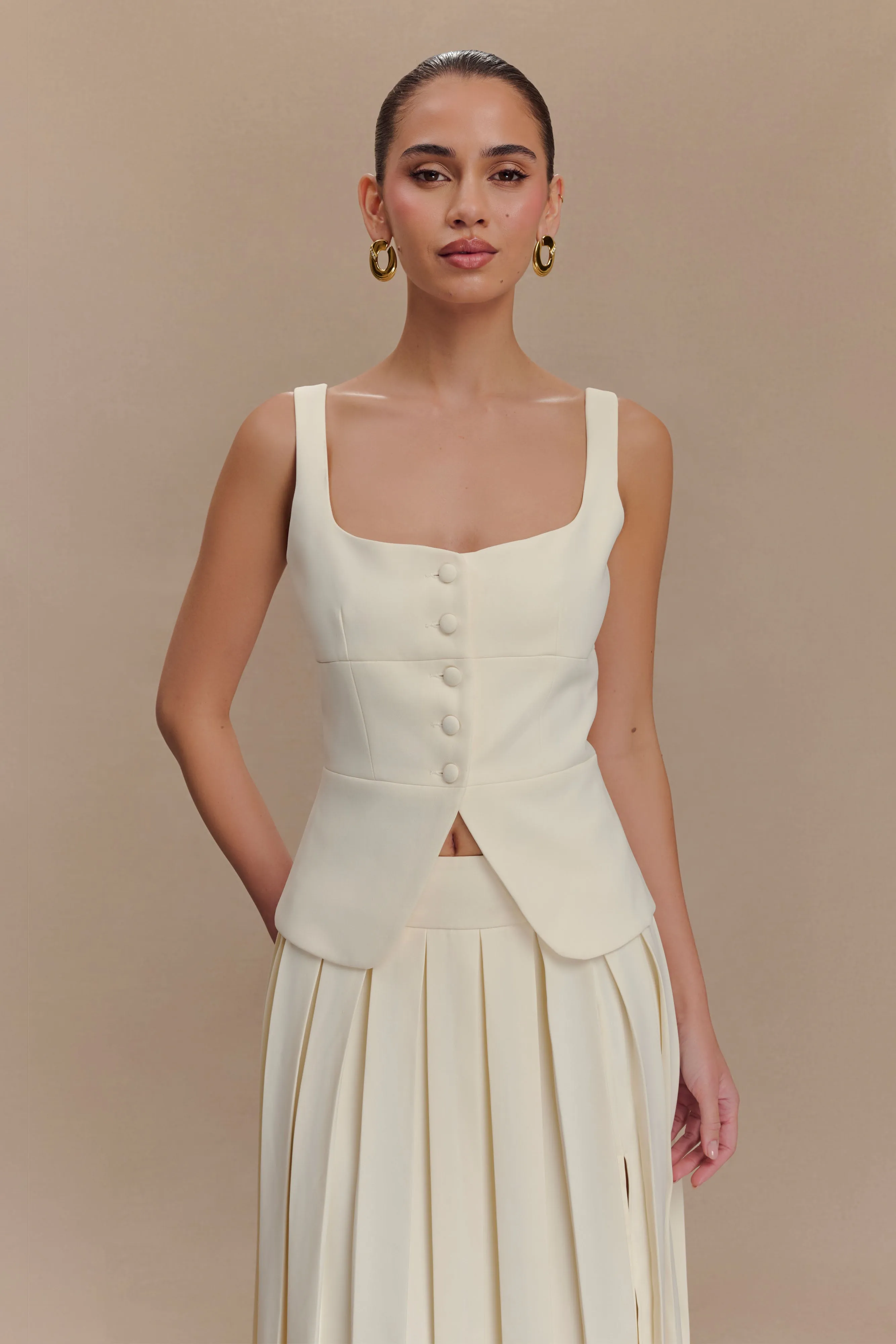 Sunny Suiting Peplum Top - Ivory sold by Meshki product image thumbnail 2