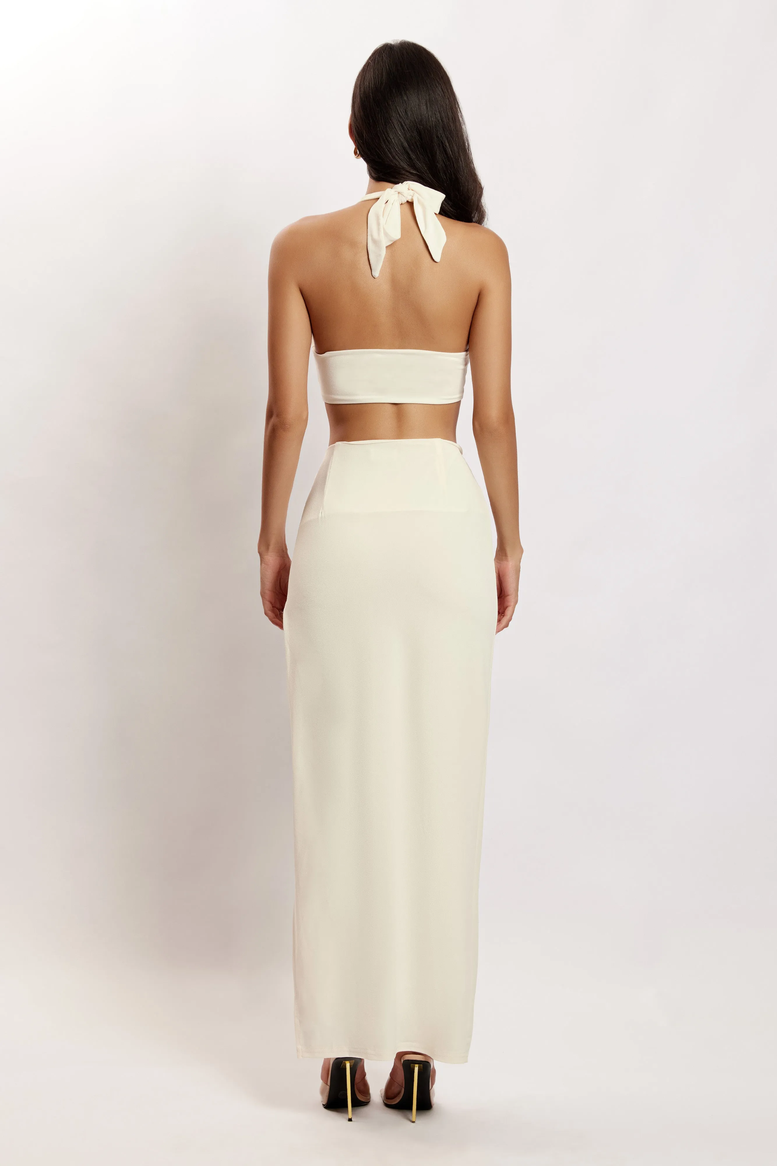 Nicole Halter Crop Top - Bone sold by Meshki product image thumbnail 3