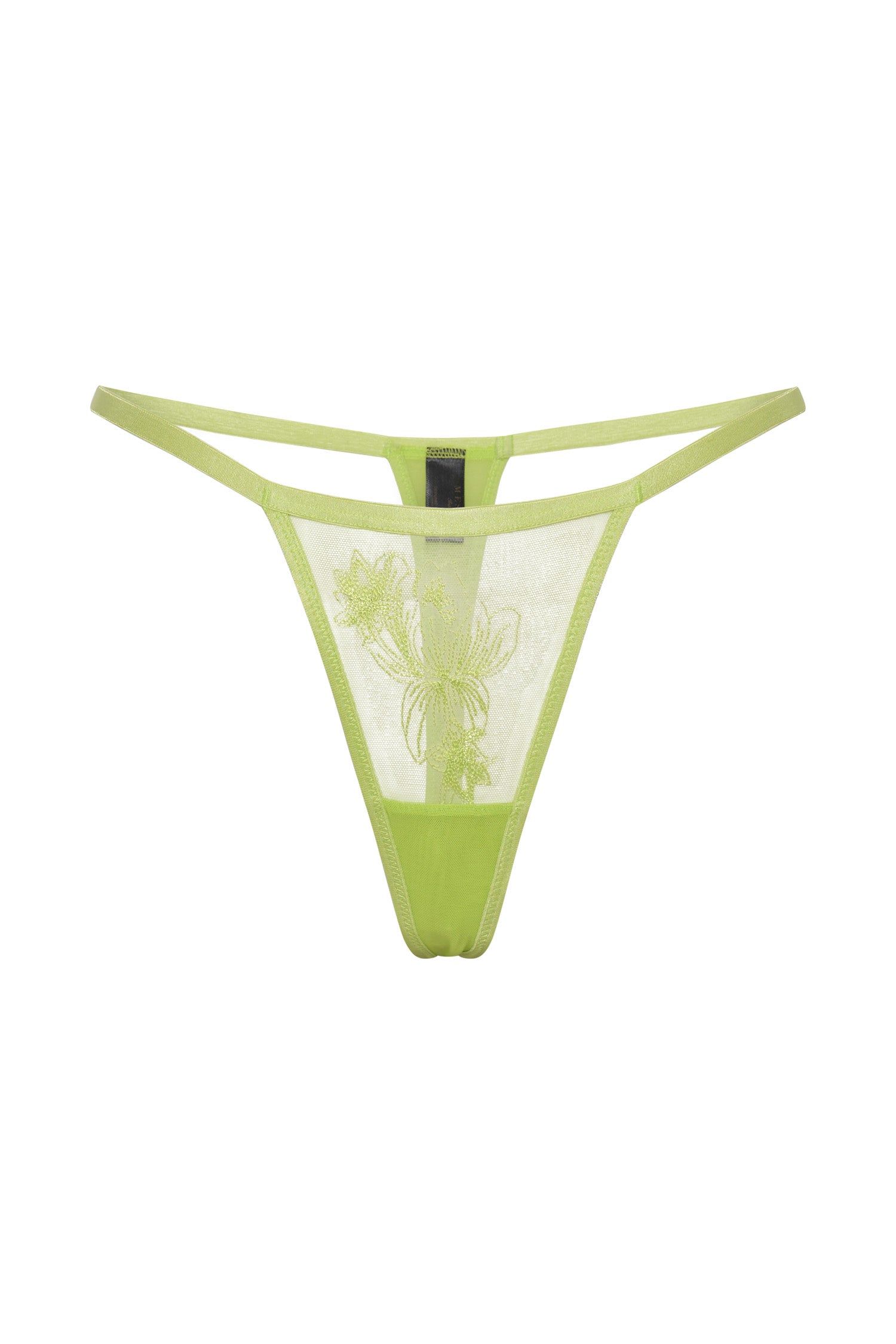 Lorelei Embroidered G-String - Lime Green sold by Meshki product image thumbnail 10