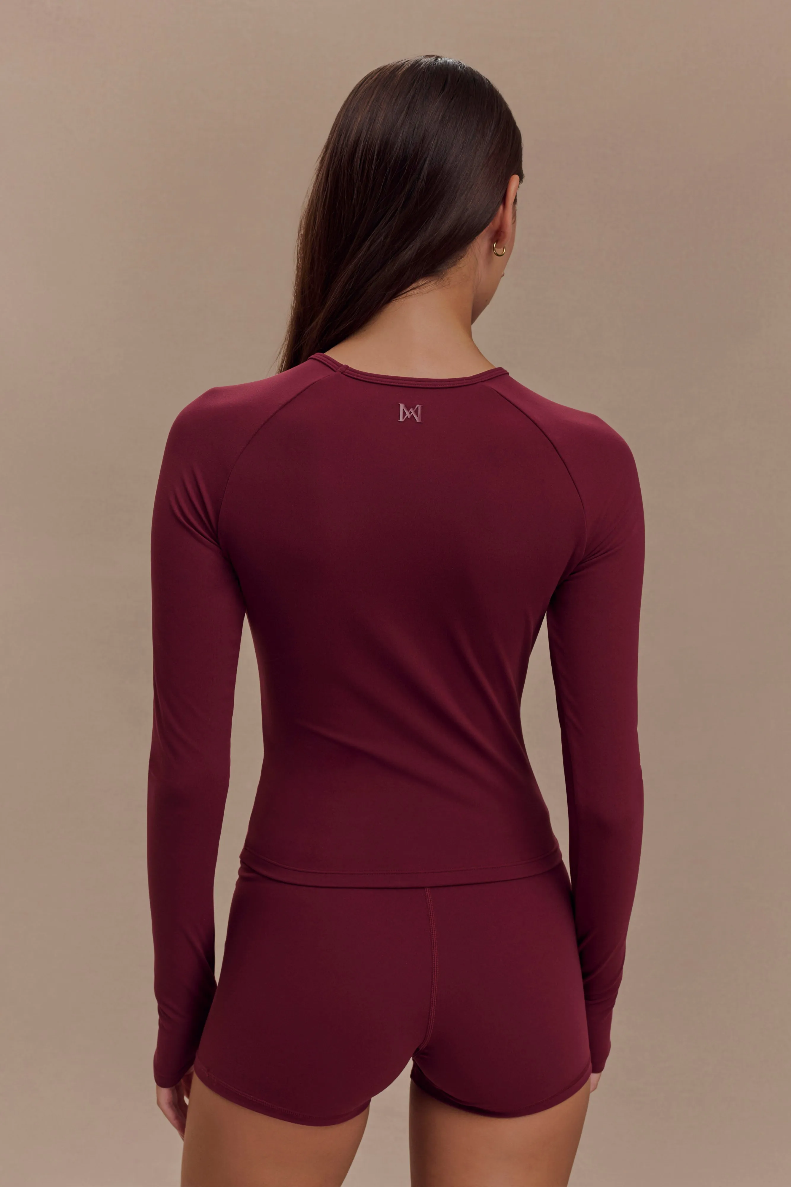 Eliana Long Sleeve Active Top - Burgundy sold by Meshki product image thumbnail 3