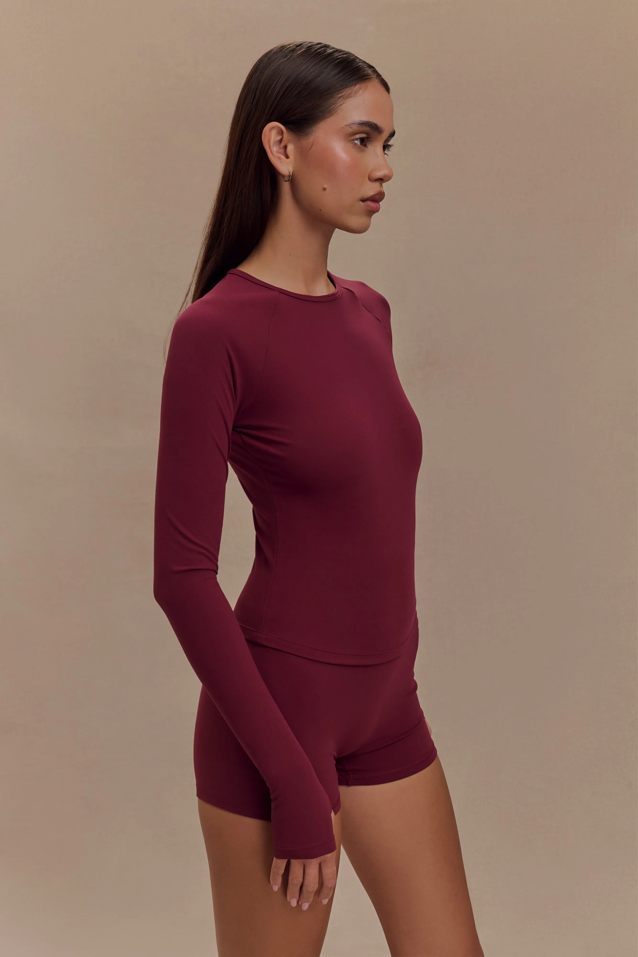 Eliana Long Sleeve Active Top - Burgundy sold by Meshki product image thumbnail 5
