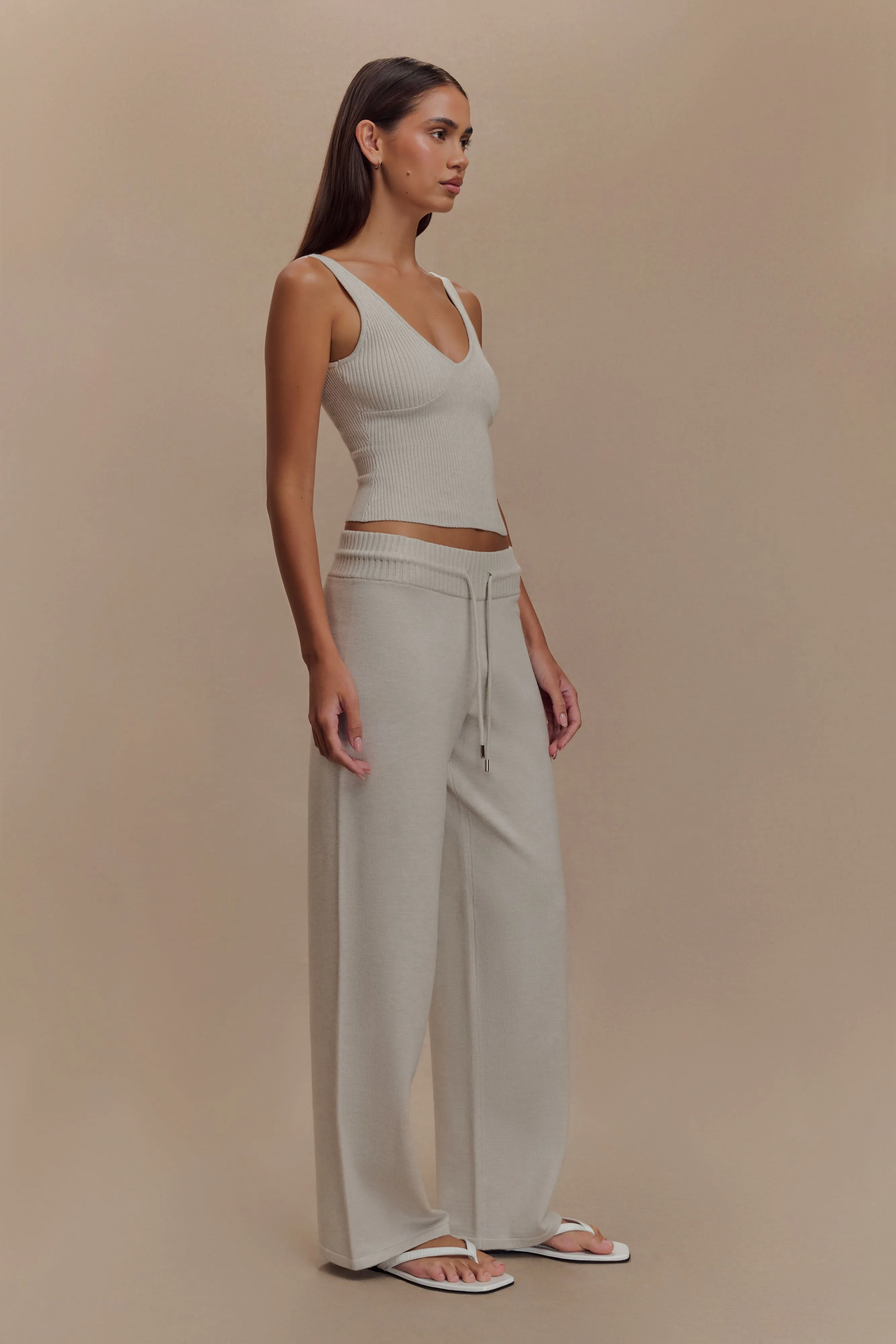 Natalya Knit Wide Leg Pants - Heather Grey Marle sold by Meshki product image thumbnail 3