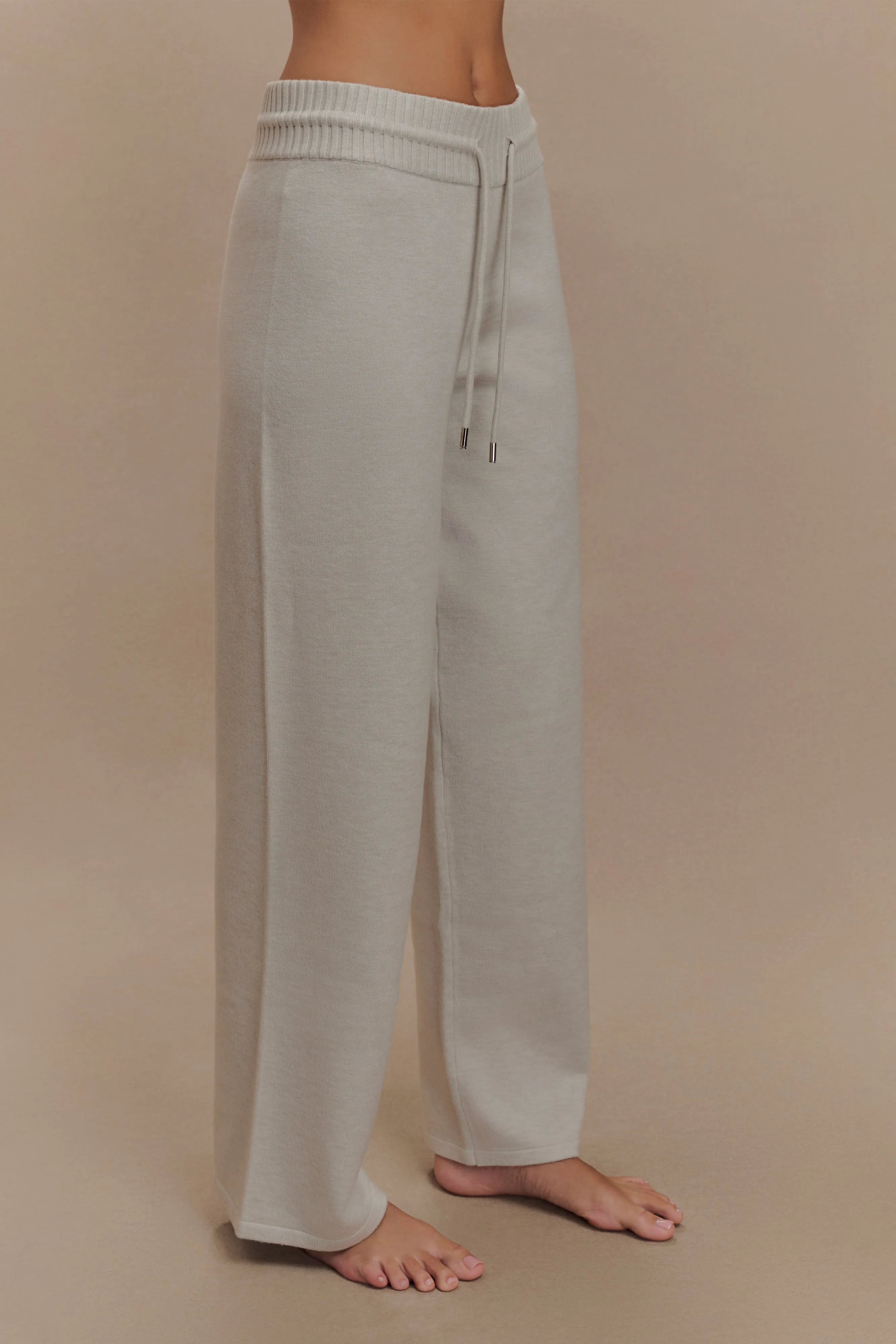 Natalya Knit Wide Leg Pants - Heather Grey Marle sold by Meshki product image thumbnail 4