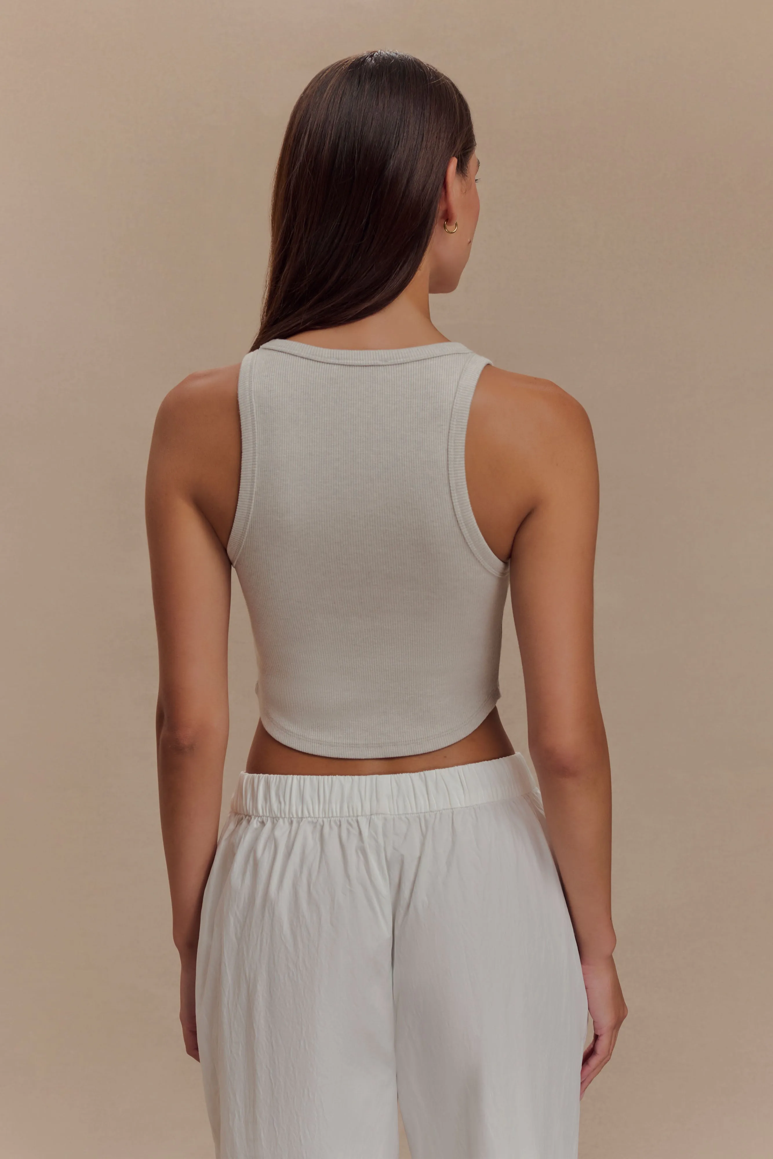 Morgana Ribbed Tank Top - Grey Marle sold by Meshki product image thumbnail 2