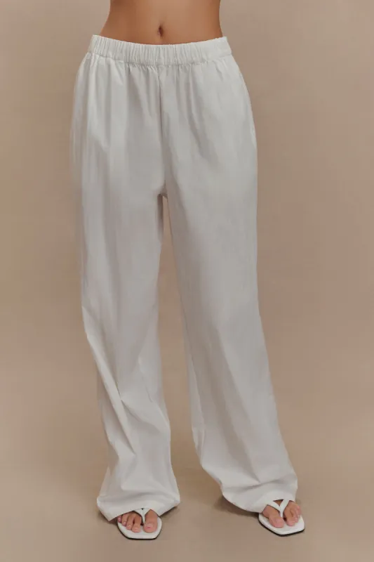 Campbell Cotton Wide Leg Pants - White sold by Meshki