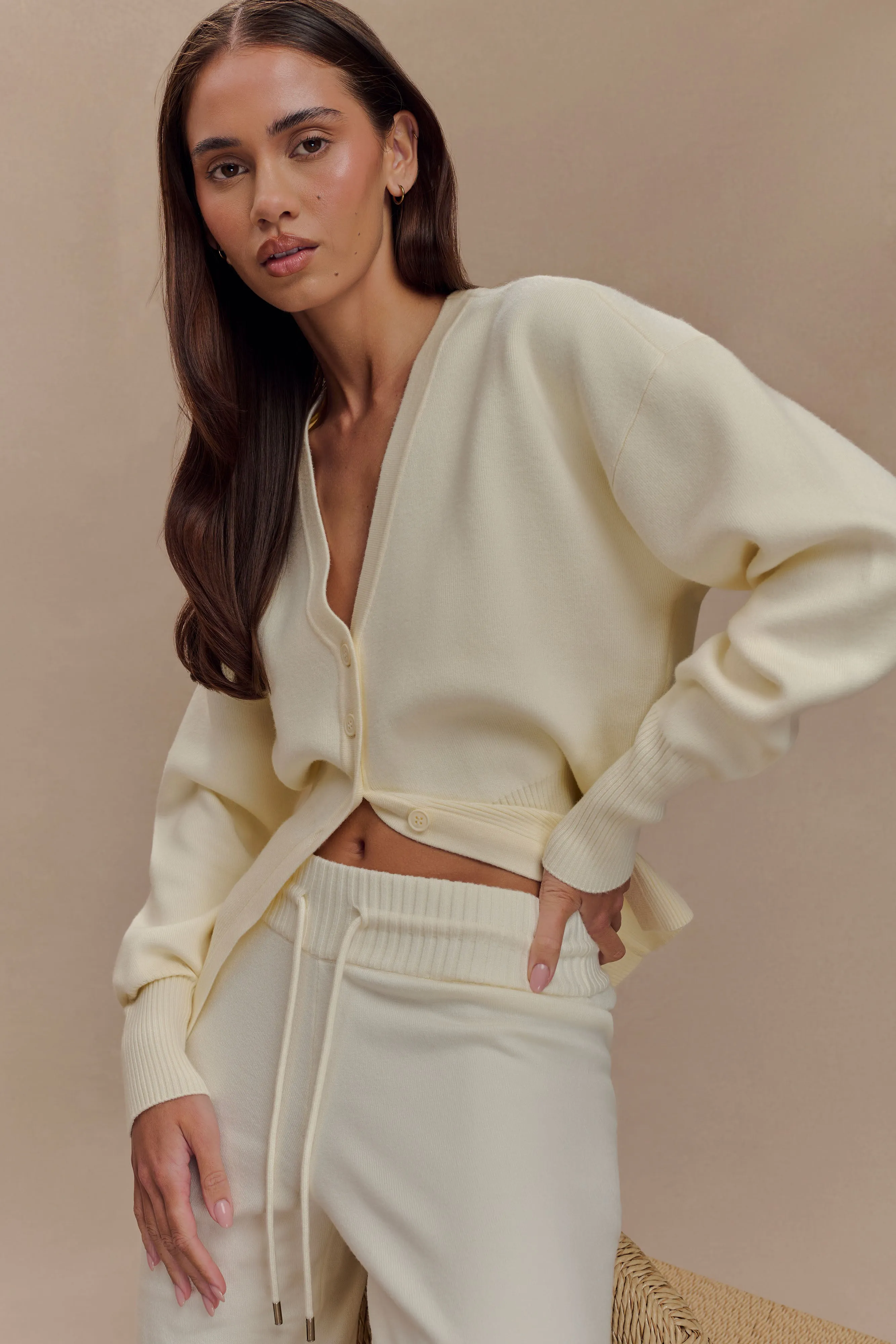 Alexia Buttoned Oversized Cardigan - Ivory sold by Meshki product image thumbnail 3