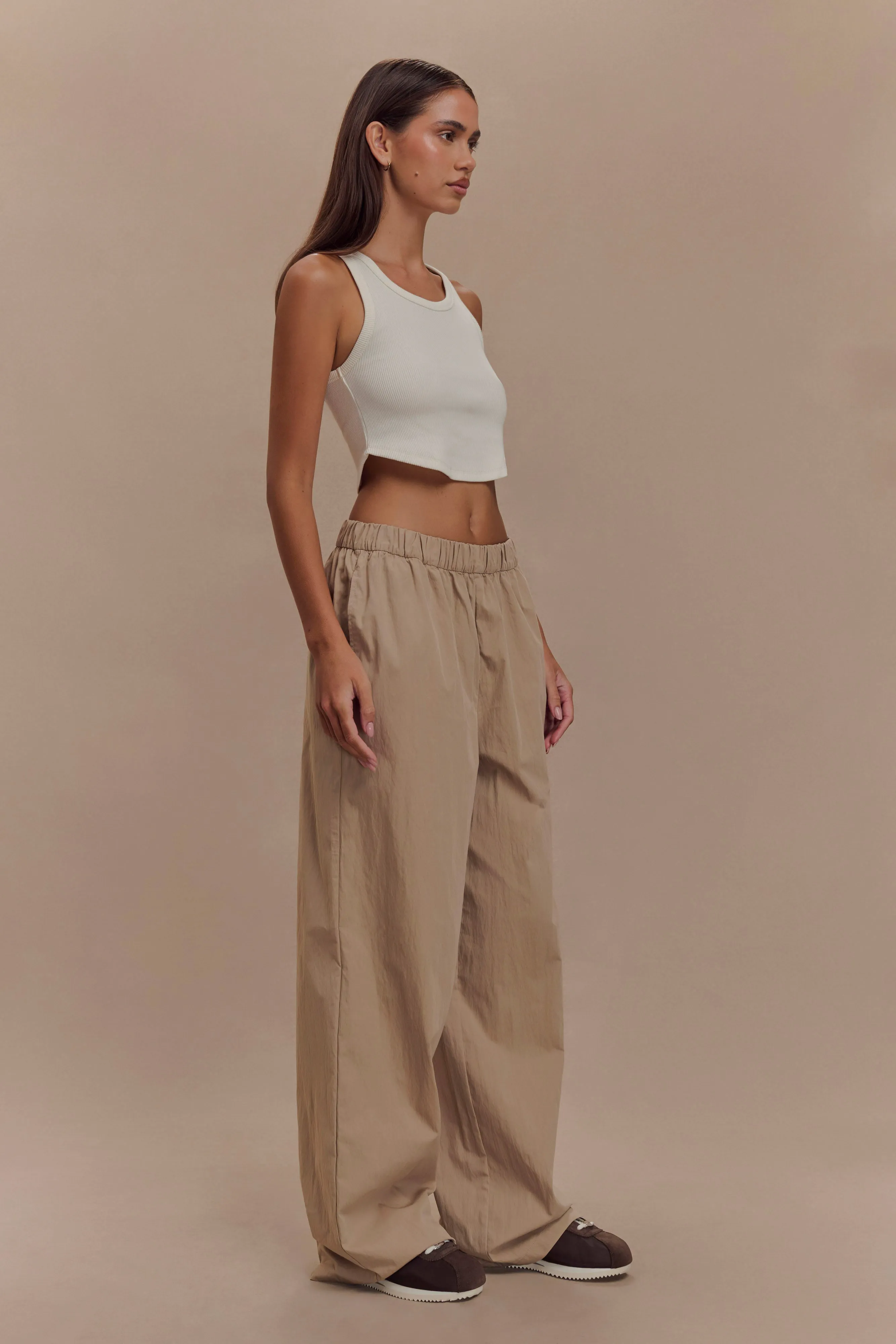 Campbell Cotton Wide Leg Pants - Sand sold by Meshki product image thumbnail 4