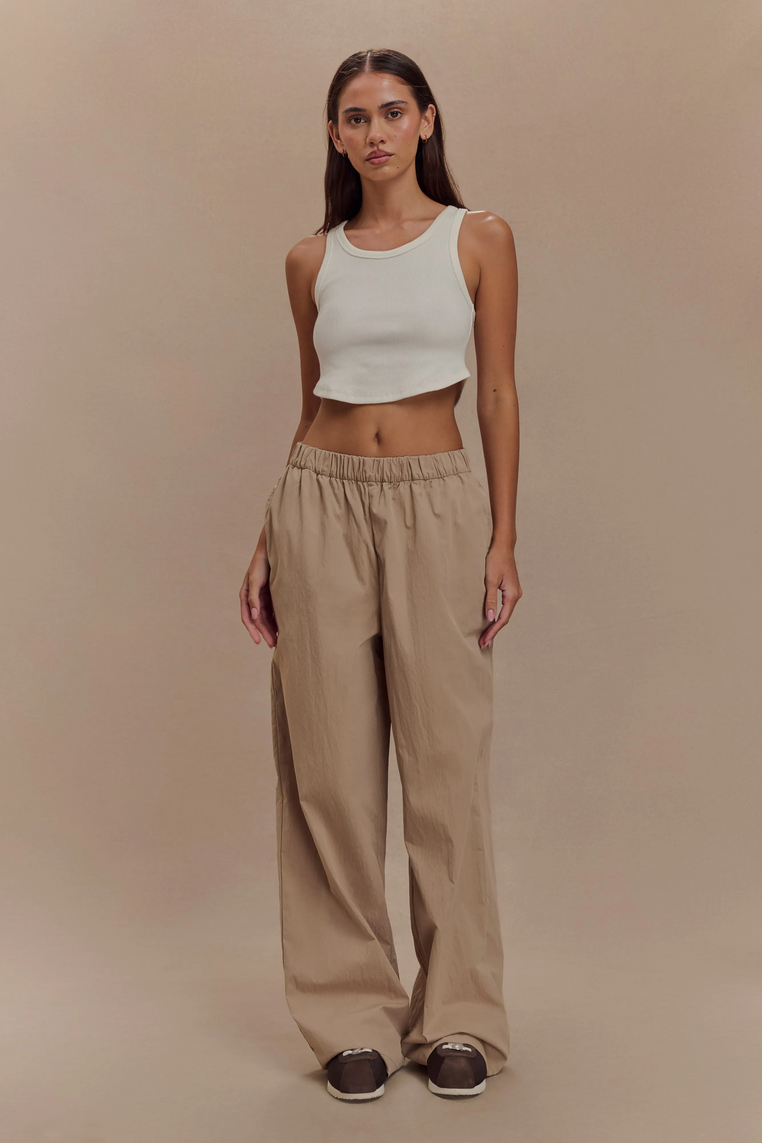 Campbell Cotton Wide Leg Pants - Sand sold by Meshki product image thumbnail 5