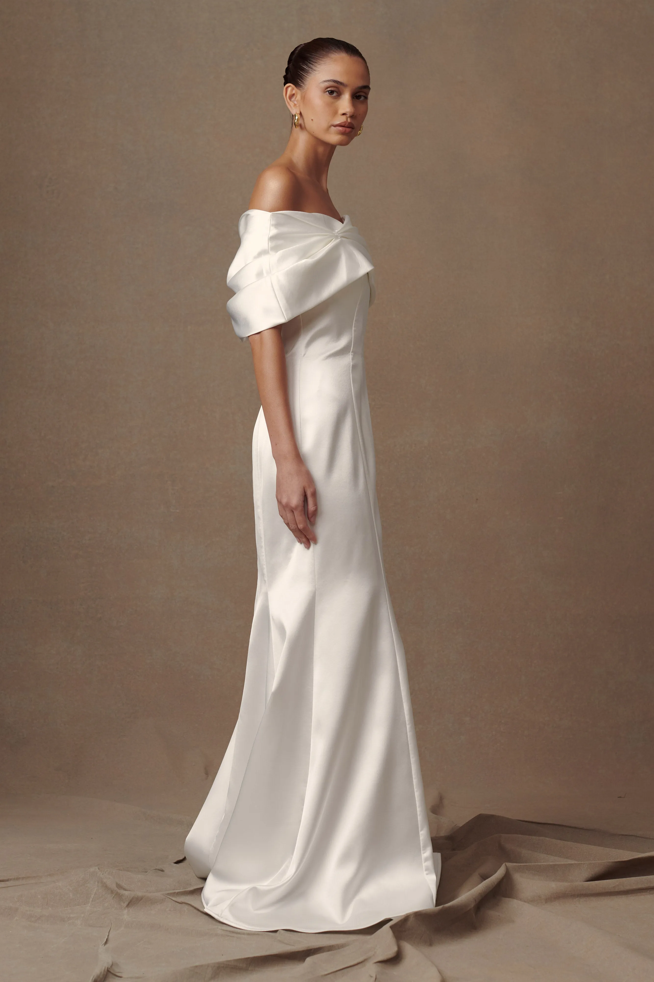 Saosire Satin Wedding Gown - White sold by Meshki product image thumbnail 5