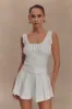 Ines Sleeveless Ruched Top - White sold by Meshki