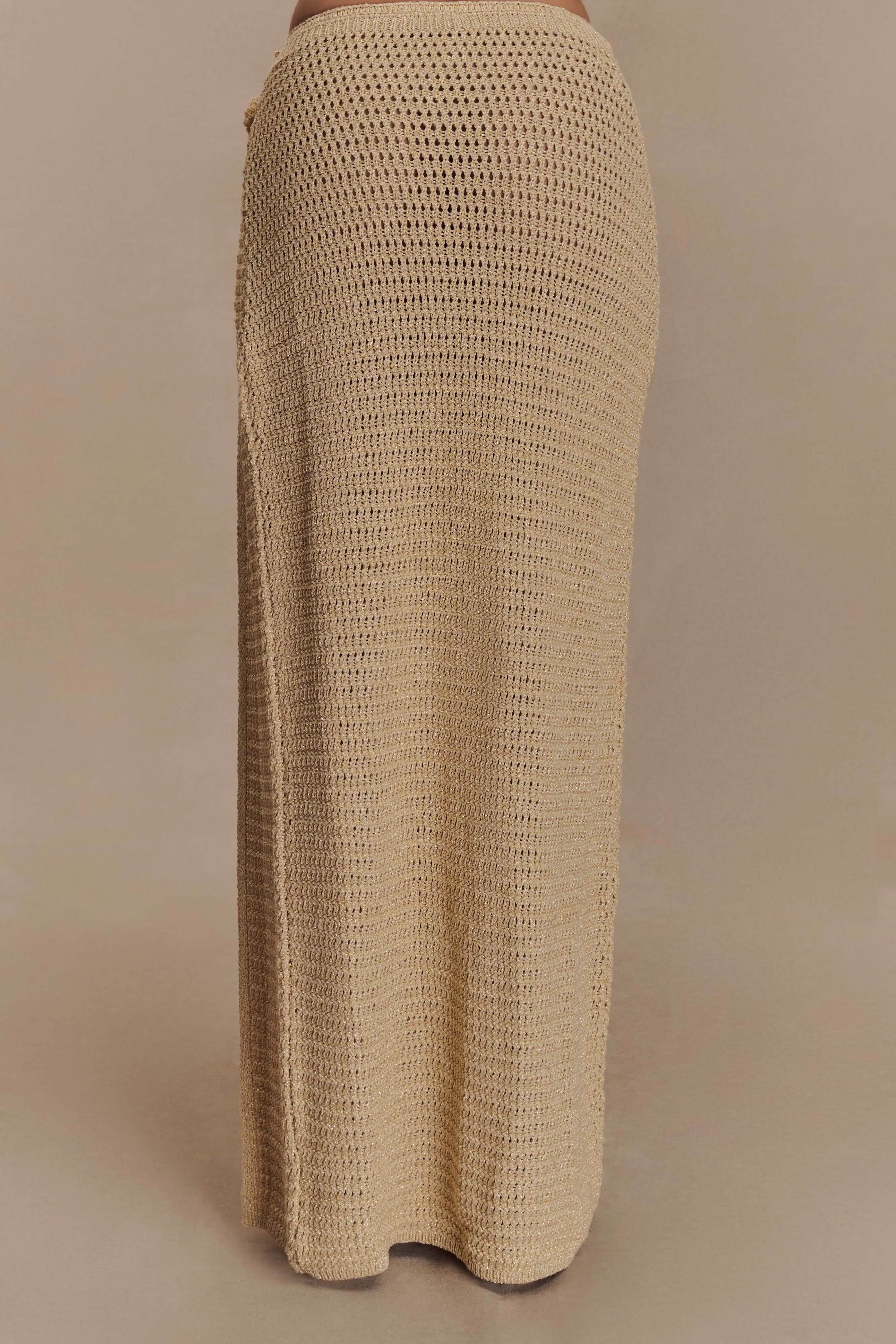 Abigail Floral Crochet Maxi Skirt - Gold sold by Meshki product image thumbnail 5