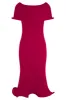 Molly Off Shoulder Knit Midi Dress - Raspberry sold by Meshki