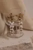 Eva Floral Fresh Water Pearl Earrings - Gold sold by Meshki