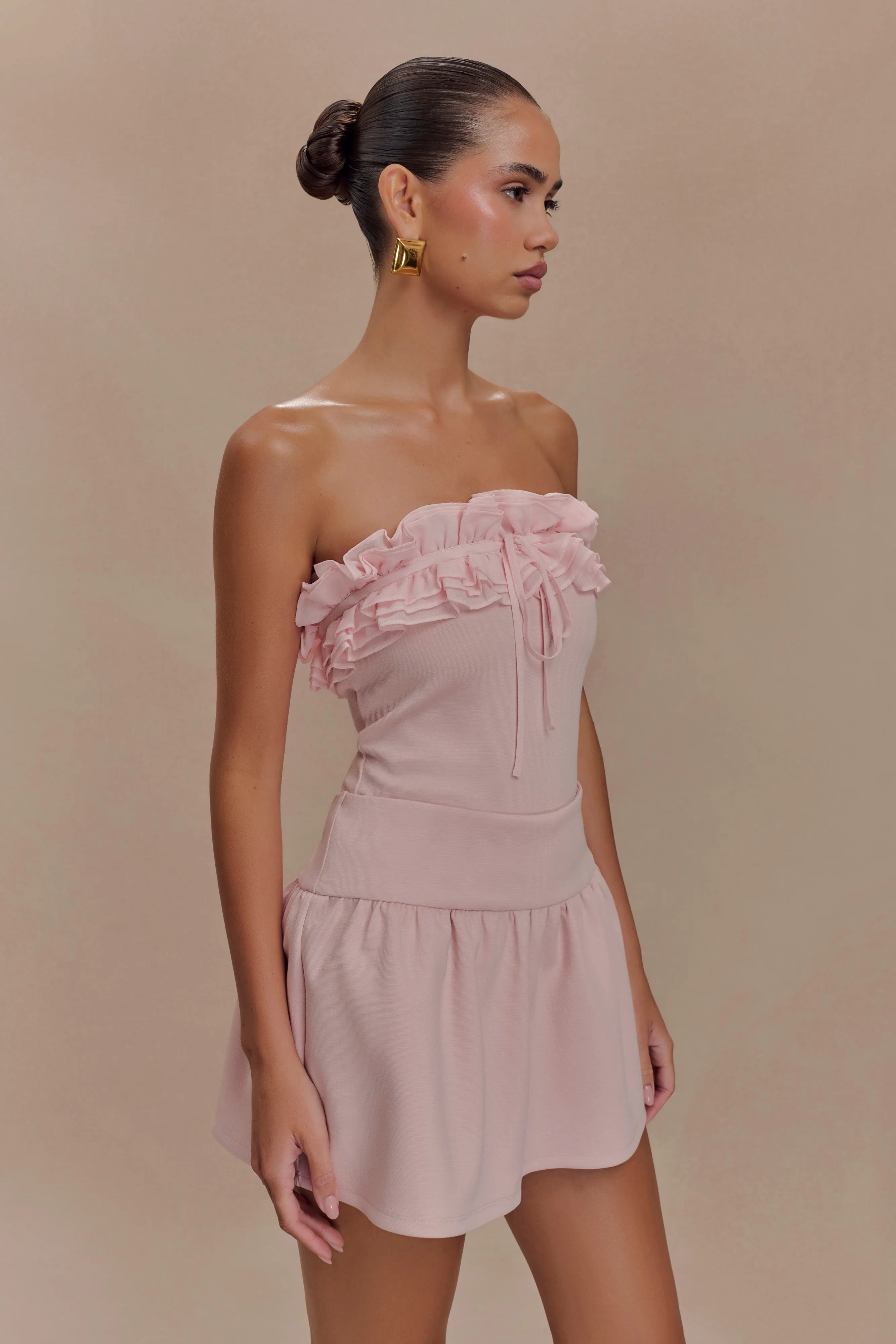 Jennie Frill Mini Skort - Ballet Pink sold by Meshki product image thumbnail 4