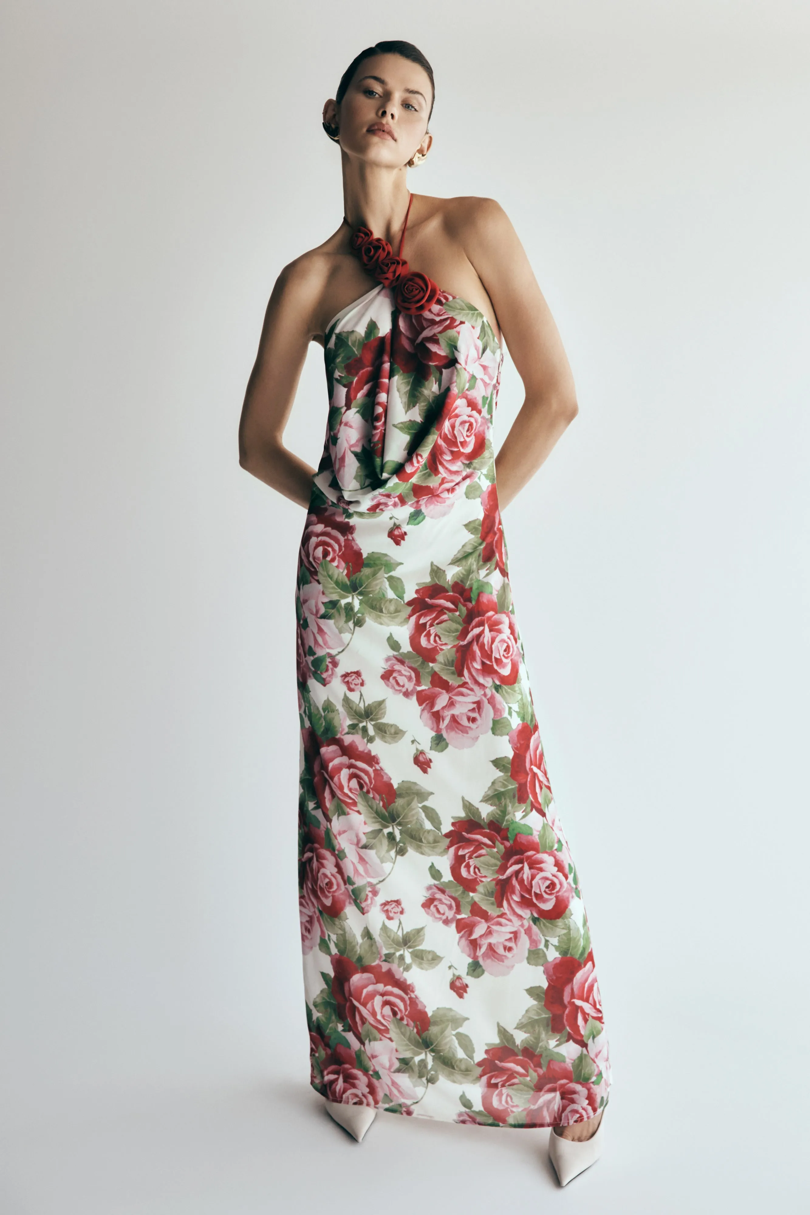 Rosalia Cowl Neck Maxi Dress - Sonia Rose Print sold by Meshki