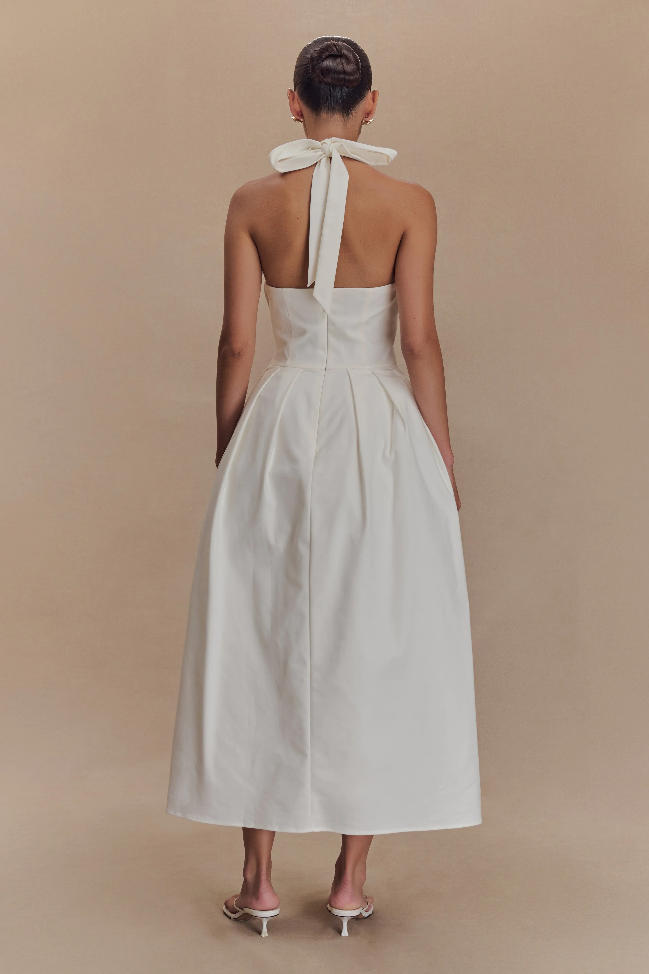 Candy Halter Midi Dress - White sold by Meshki product image thumbnail 2