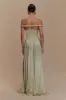 Coco Dropped Waist Maxi Dress - Sage sold by Meshki
