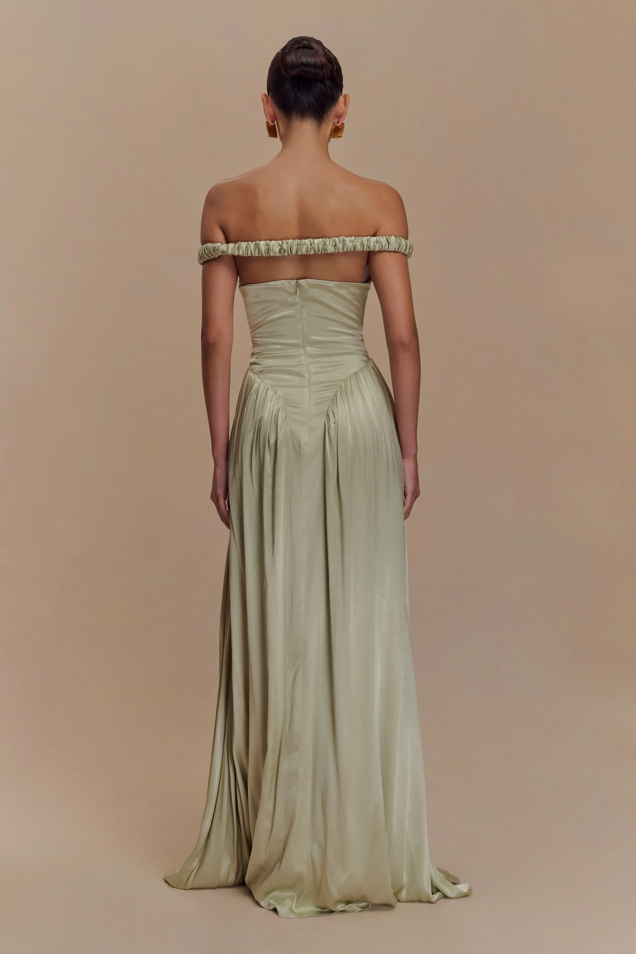 Coco Dropped Waist Maxi Dress - Sage sold by Meshki product image thumbnail 5
