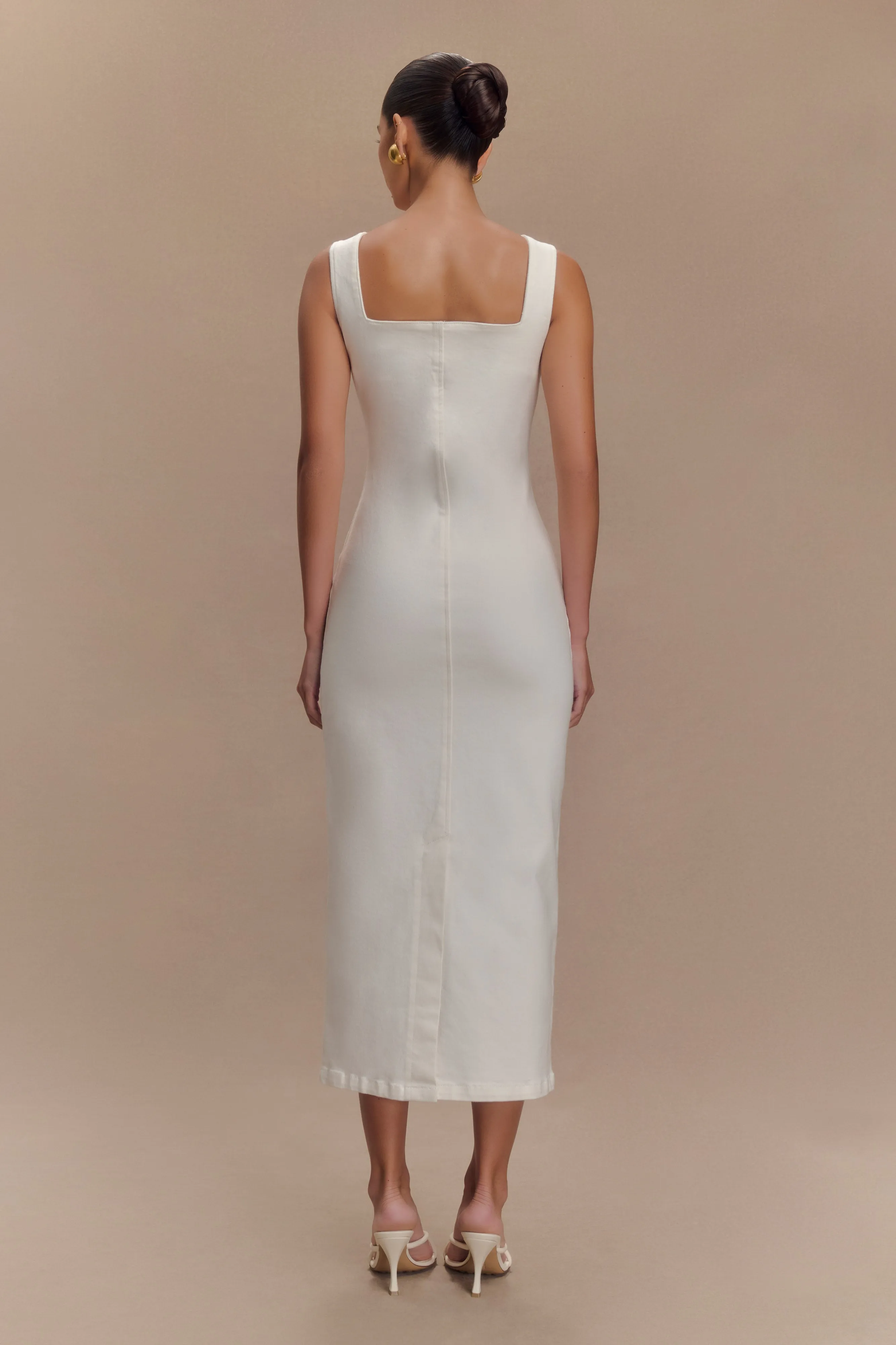 Reyna Denim Midi Dress - White sold by Meshki product image thumbnail 2
