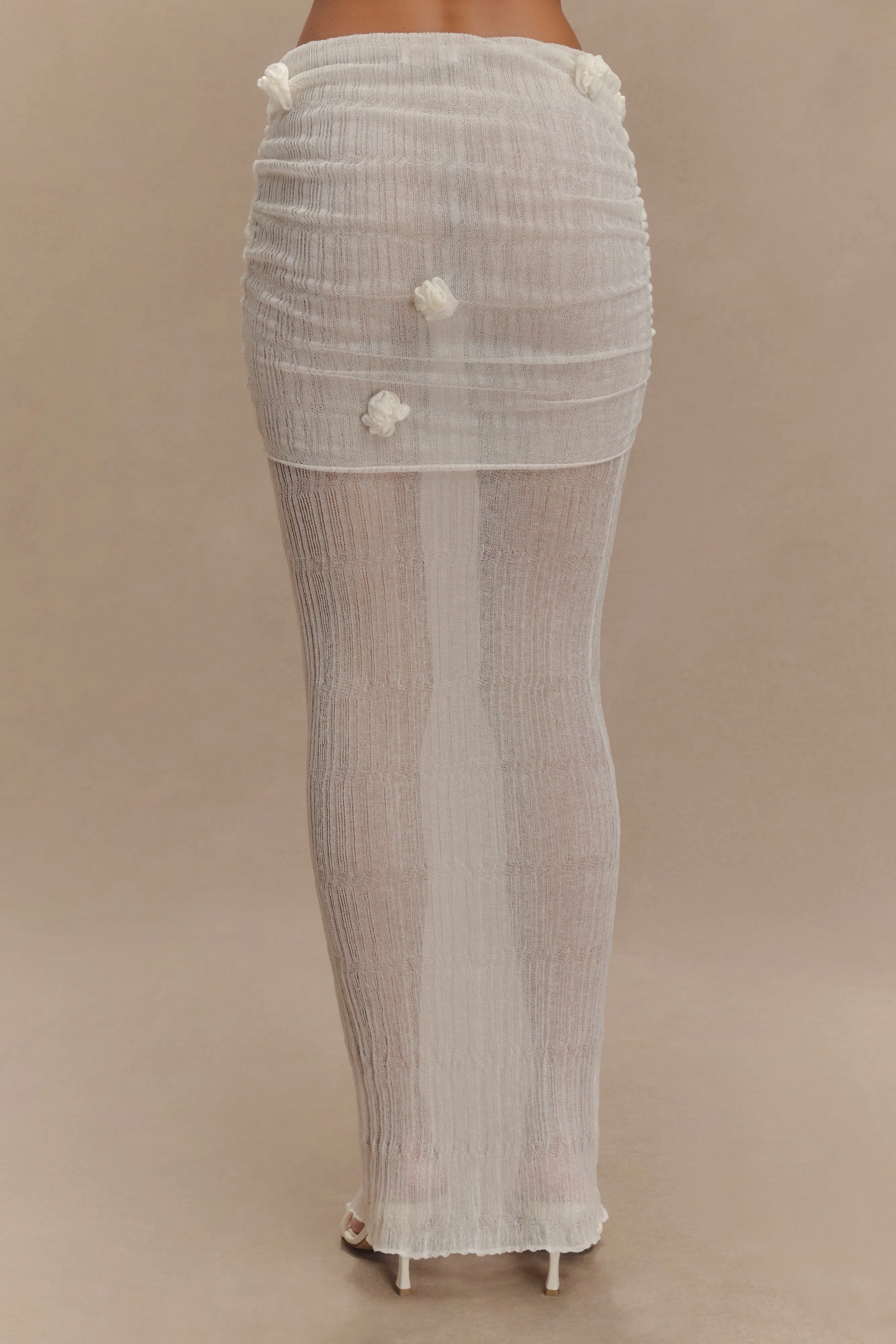 Orianna Orchid Knit Maxi Skirt - Ivory sold by Meshki product image thumbnail 5