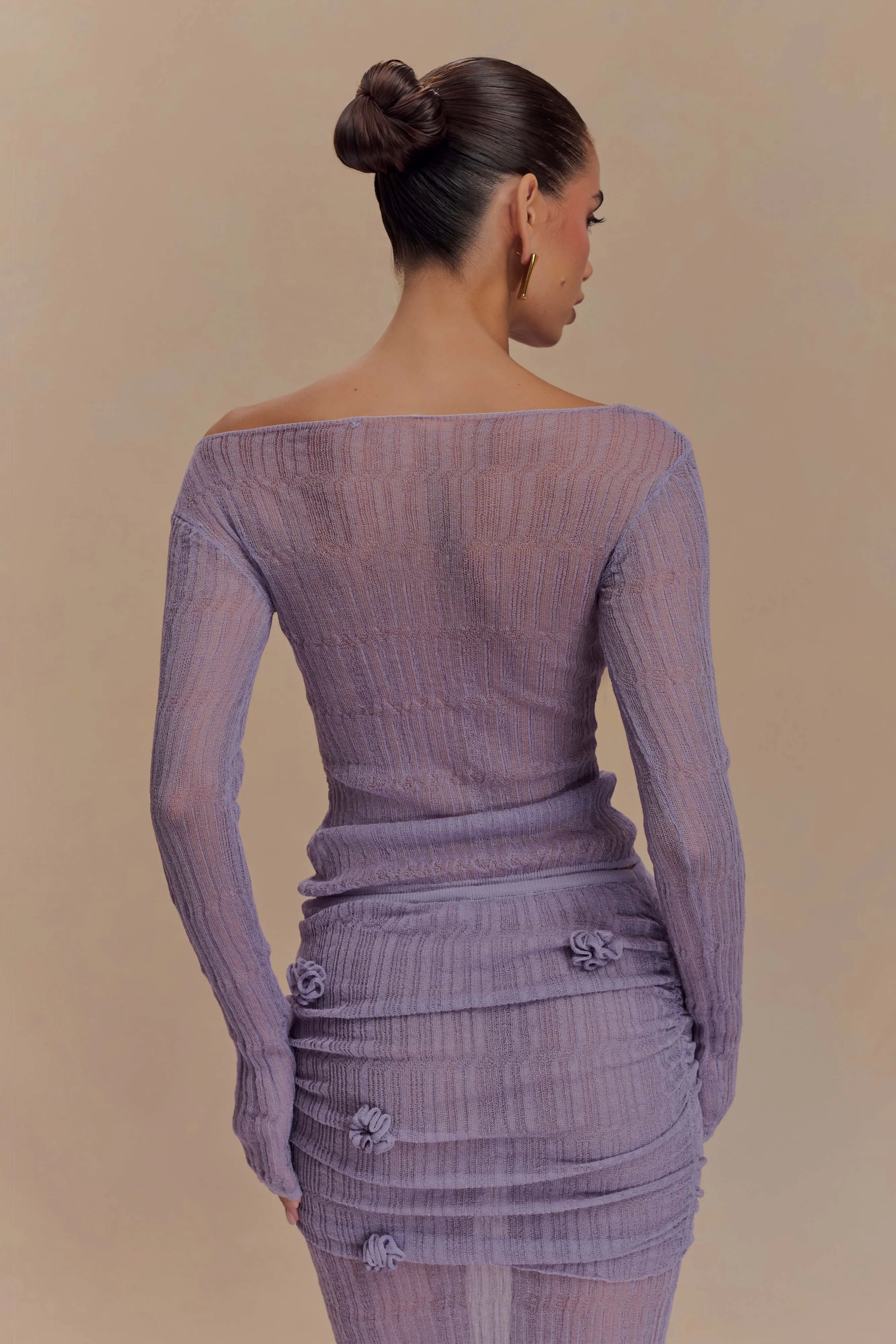 Orianna Orchid Long Sleeve Knit Top - Orchid sold by Meshki product image thumbnail 2