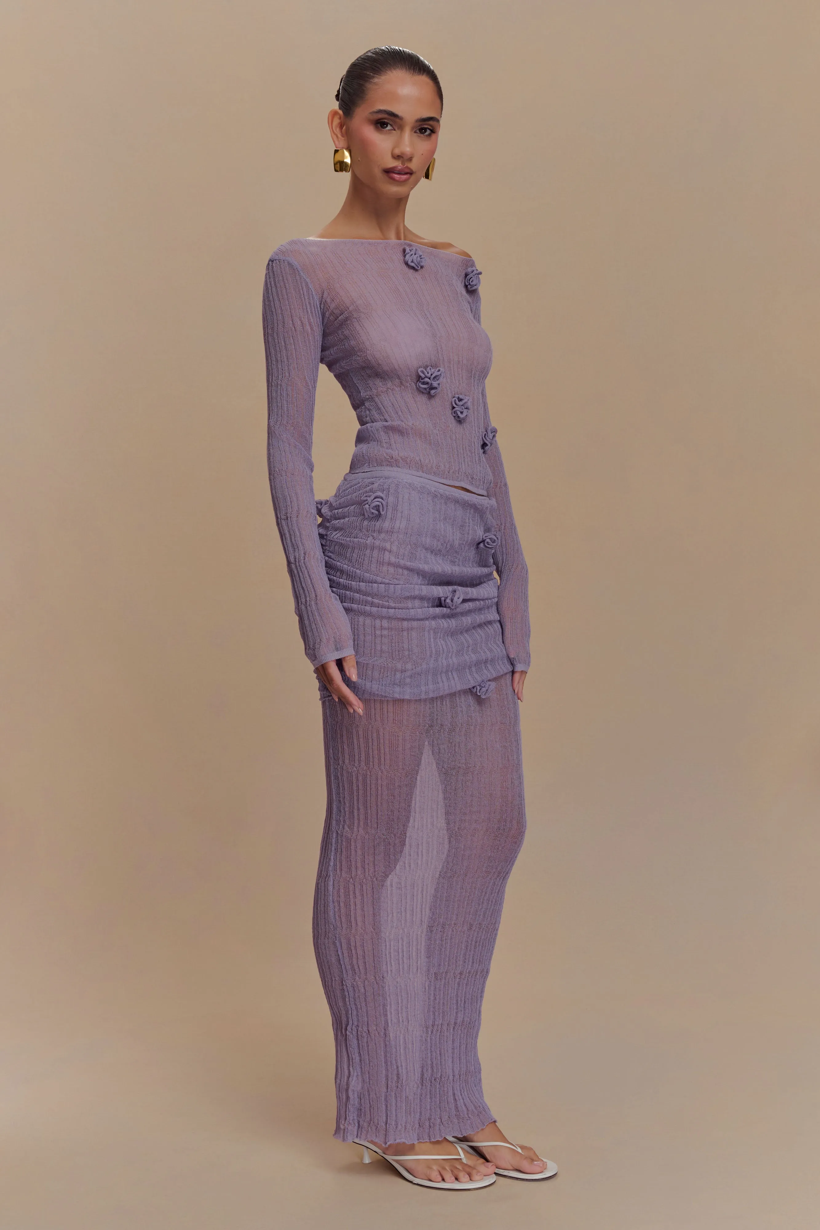 Orianna Orchid Long Sleeve Knit Top - Orchid sold by Meshki product image thumbnail 4