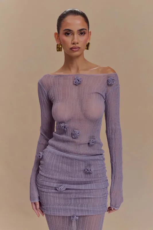 Orianna Orchid Long Sleeve Knit Top - Orchid sold by Meshki