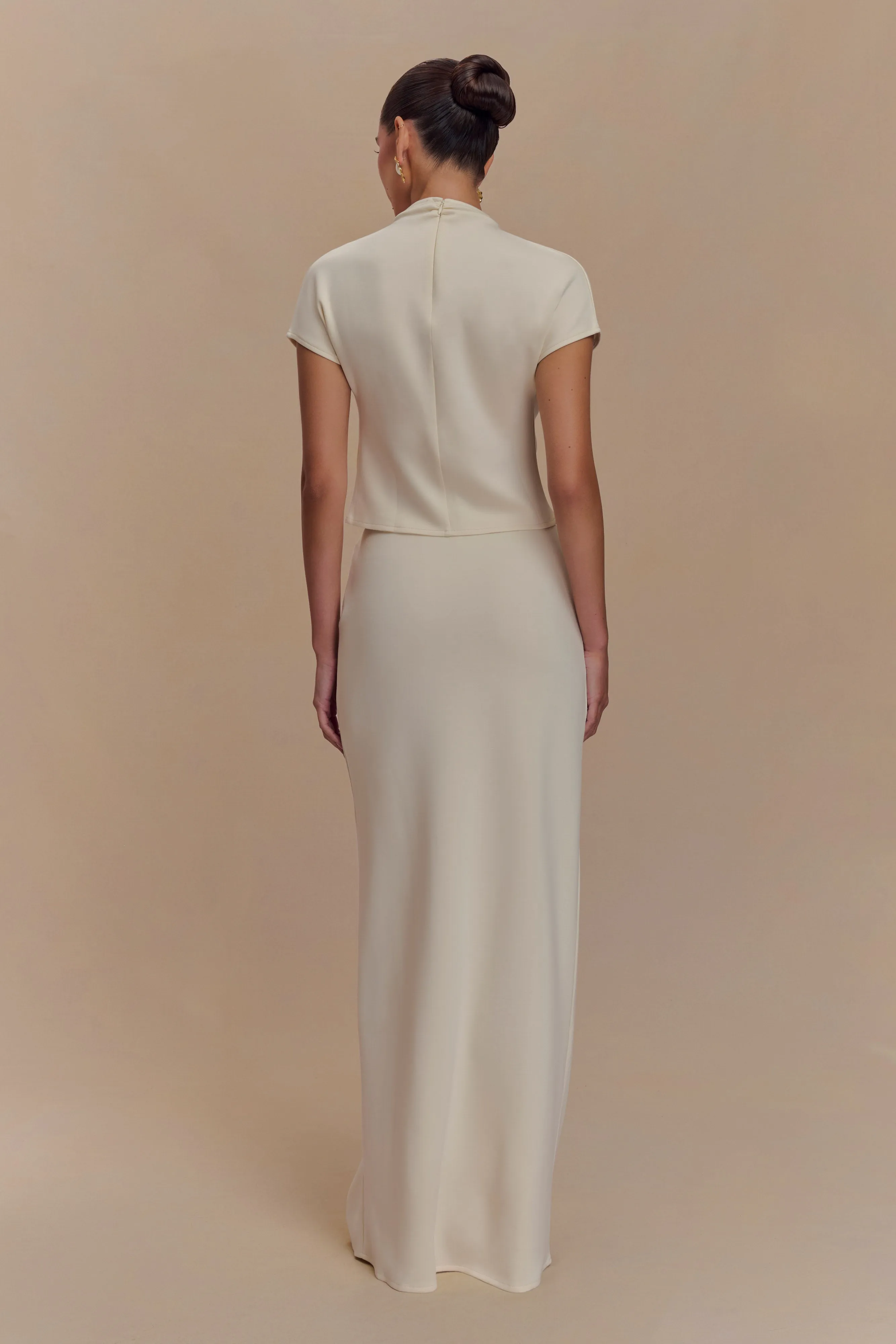 Eris Scuba Jersey Maxi Skirt - Ivory sold by Meshki product image thumbnail 2