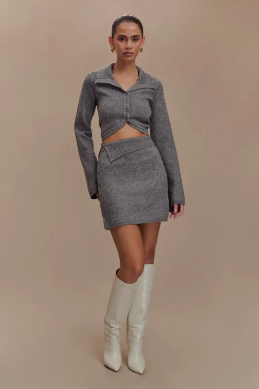 Annabelle Knit Mini Skirt - Charcoal sold by Meshki