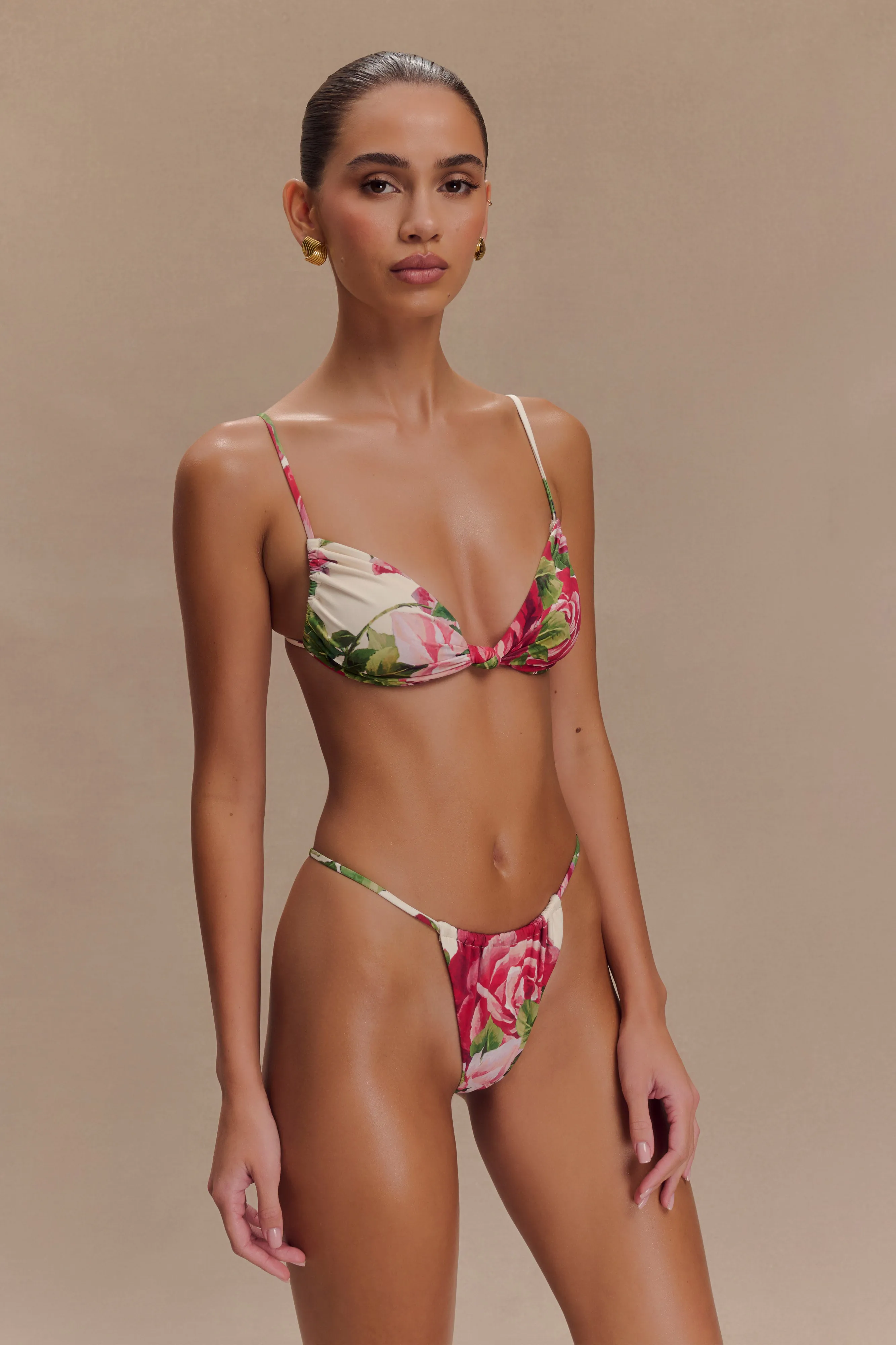 Rosmunda Ruched Bikini Top - Sonia Rose Print sold by Meshki product image thumbnail 3