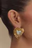 Heart To Heart Pearl Earrings - Gold sold by Meshki