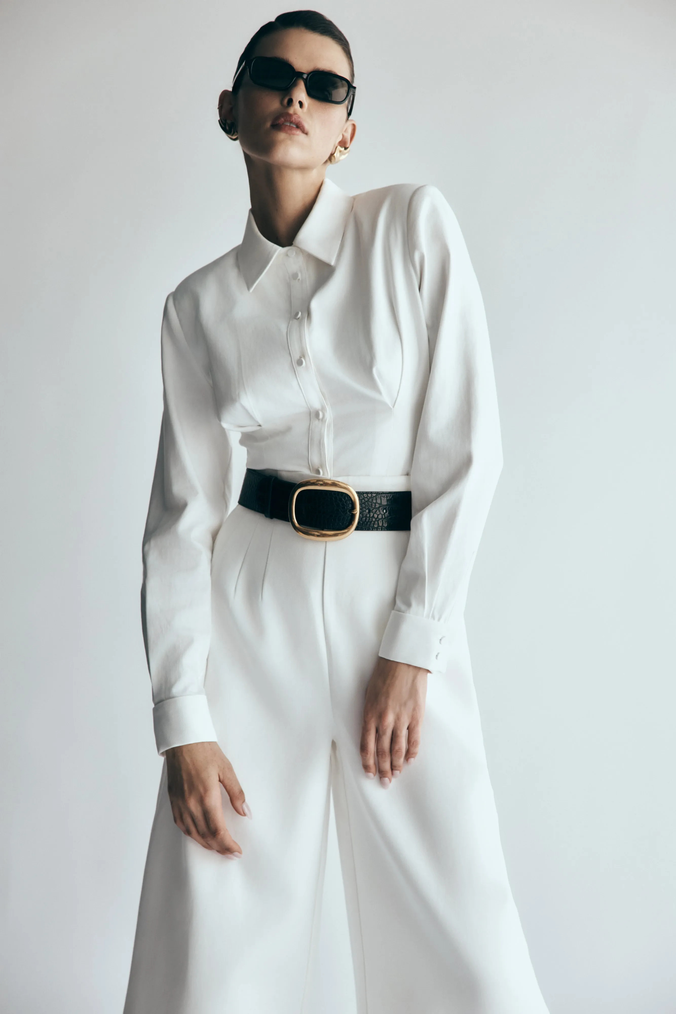 Rhia Oversized Shirt - White sold by Meshki product image thumbnail 2