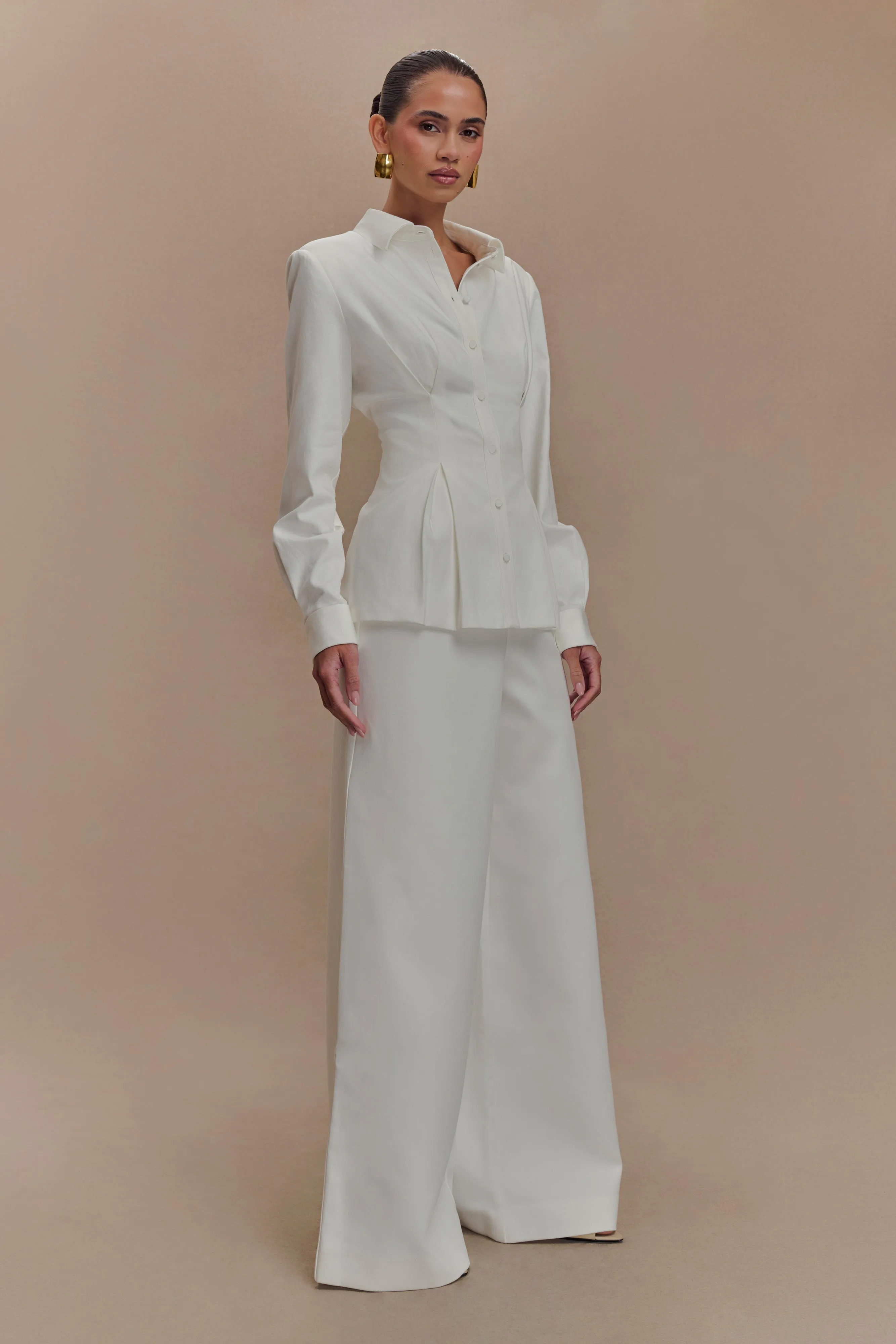 Silas High Waist Pants - White sold by Meshki product image thumbnail 5