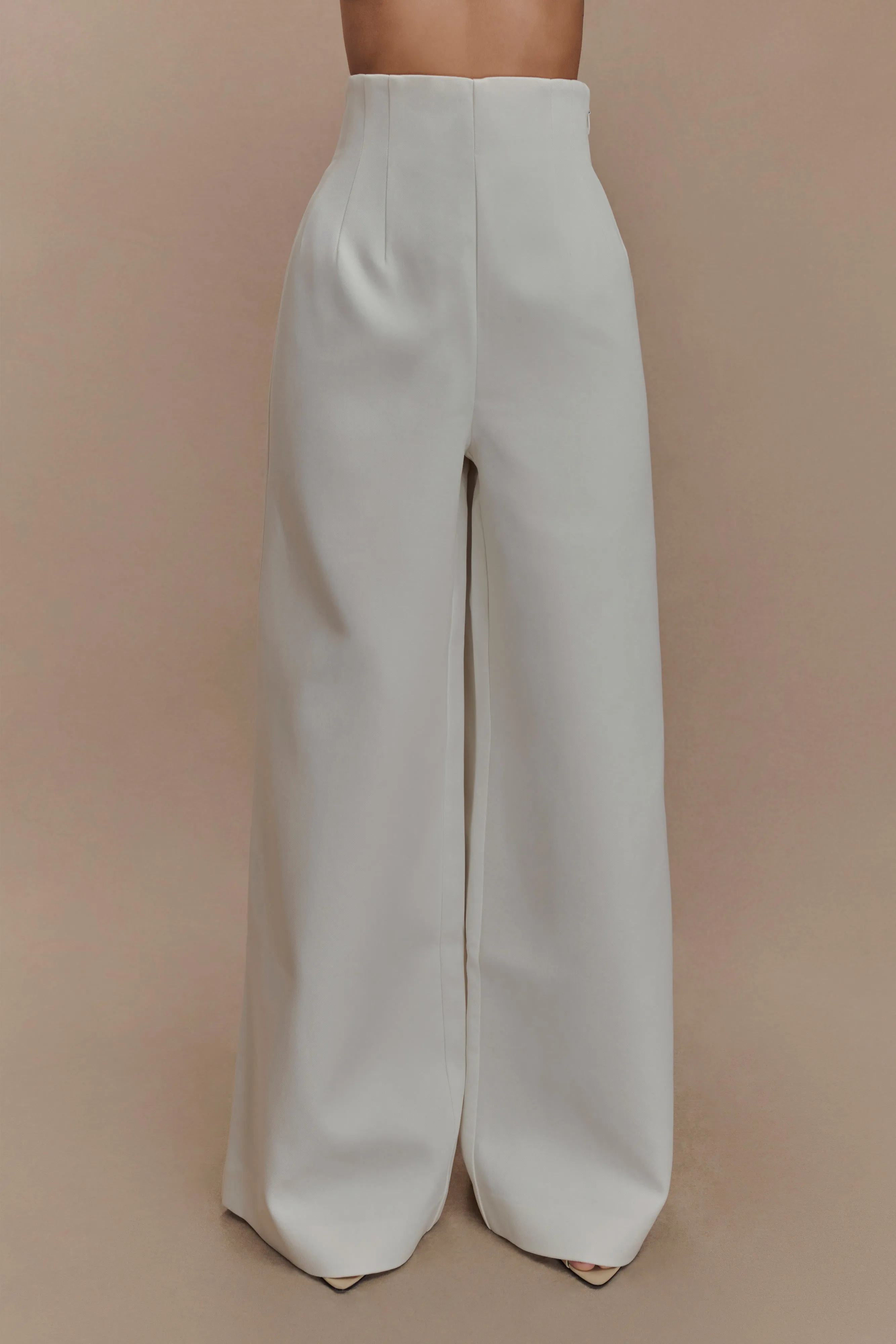 Silas High Waist Pants - White sold by Meshki product image thumbnail 2