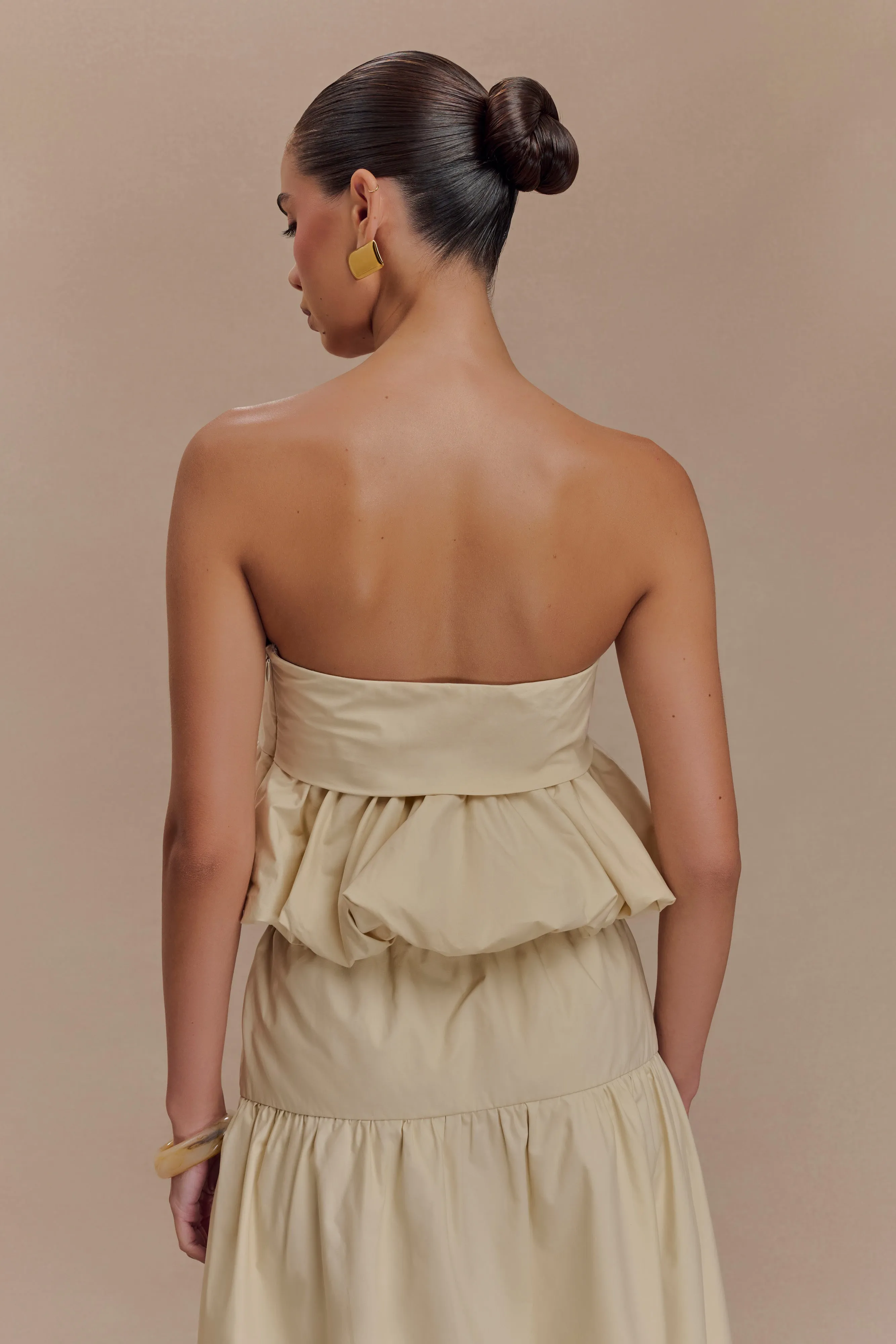 Amirah Strapless Bubble Crop Top - Nude sold by Meshki product image thumbnail 2
