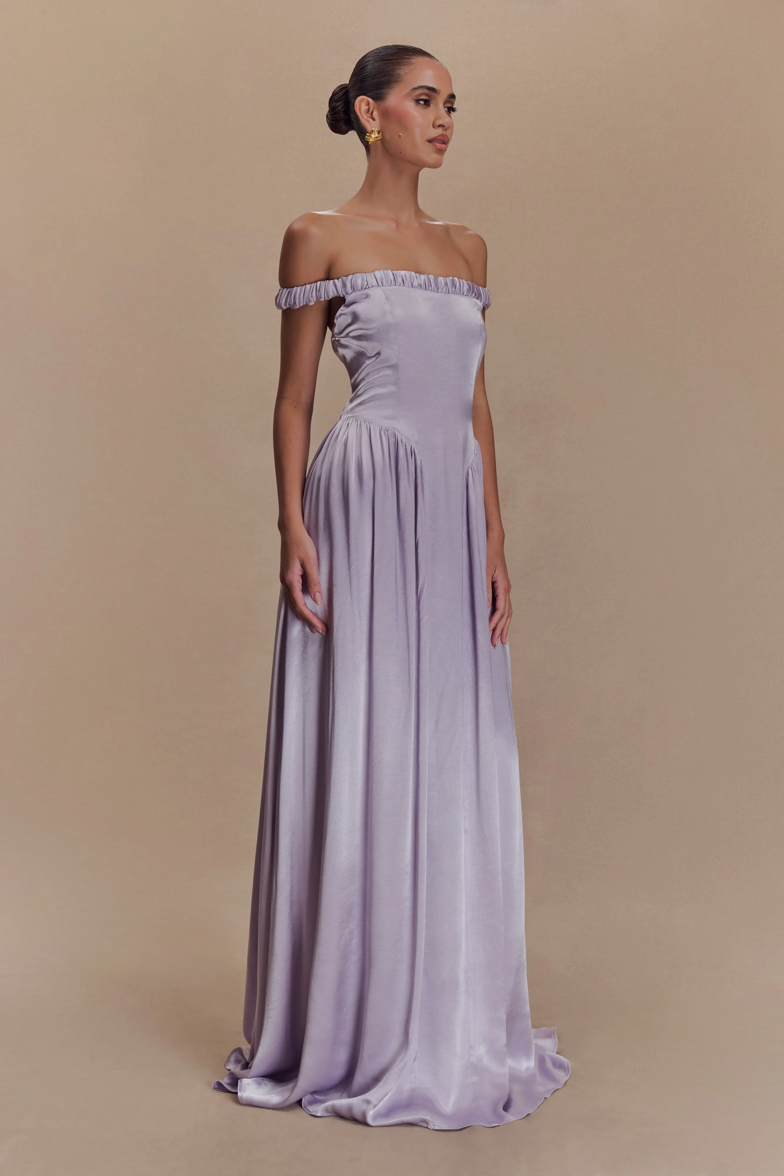 Coco Dropped Waist Maxi Dress - Lilac sold by Meshki product image thumbnail 2