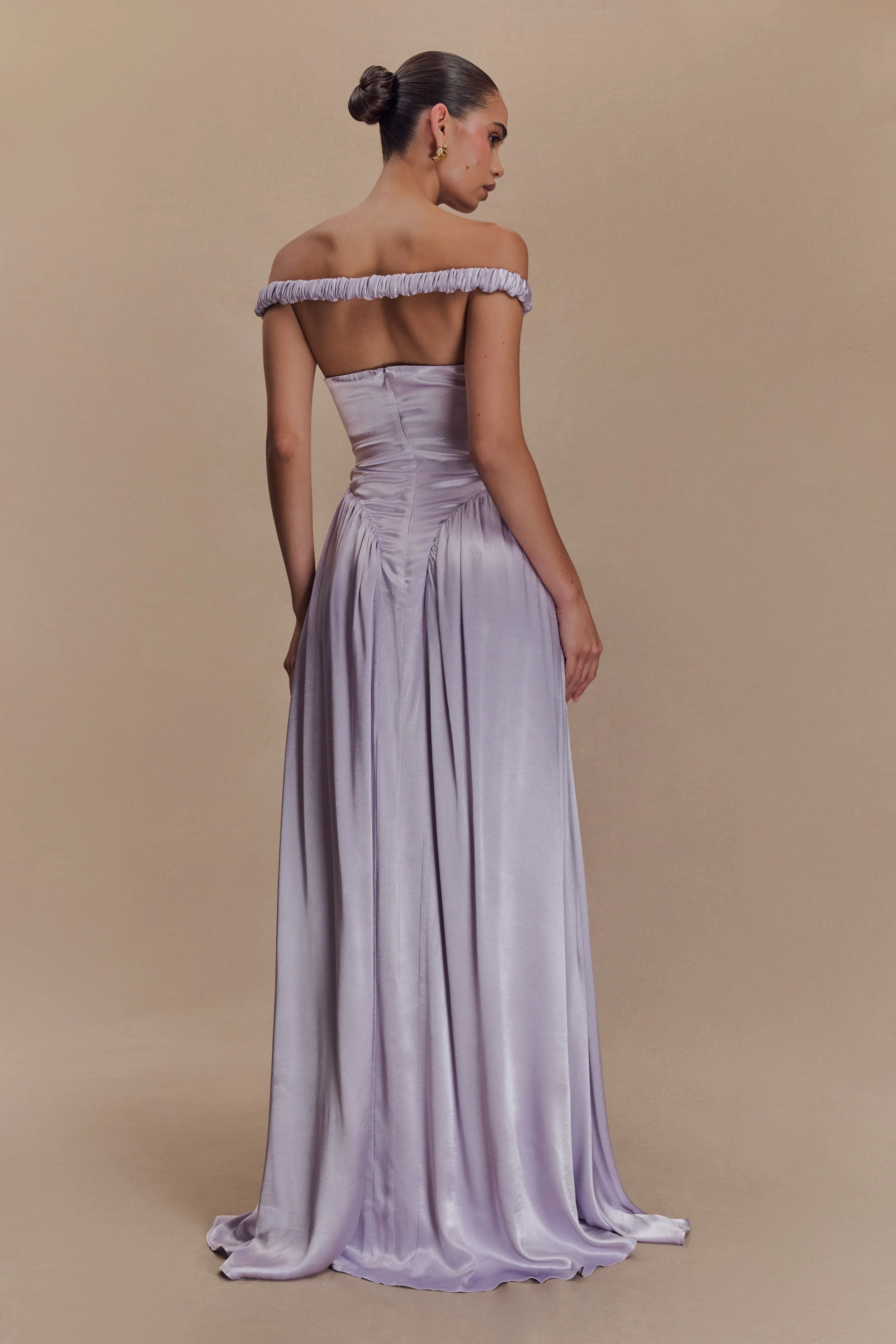 Coco Dropped Waist Maxi Dress - Lilac sold by Meshki product image thumbnail 3