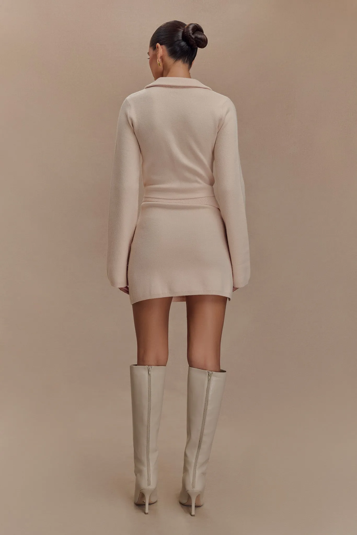 Annabelle Knit Mini Skirt - Cream sold by Meshki product image thumbnail 2